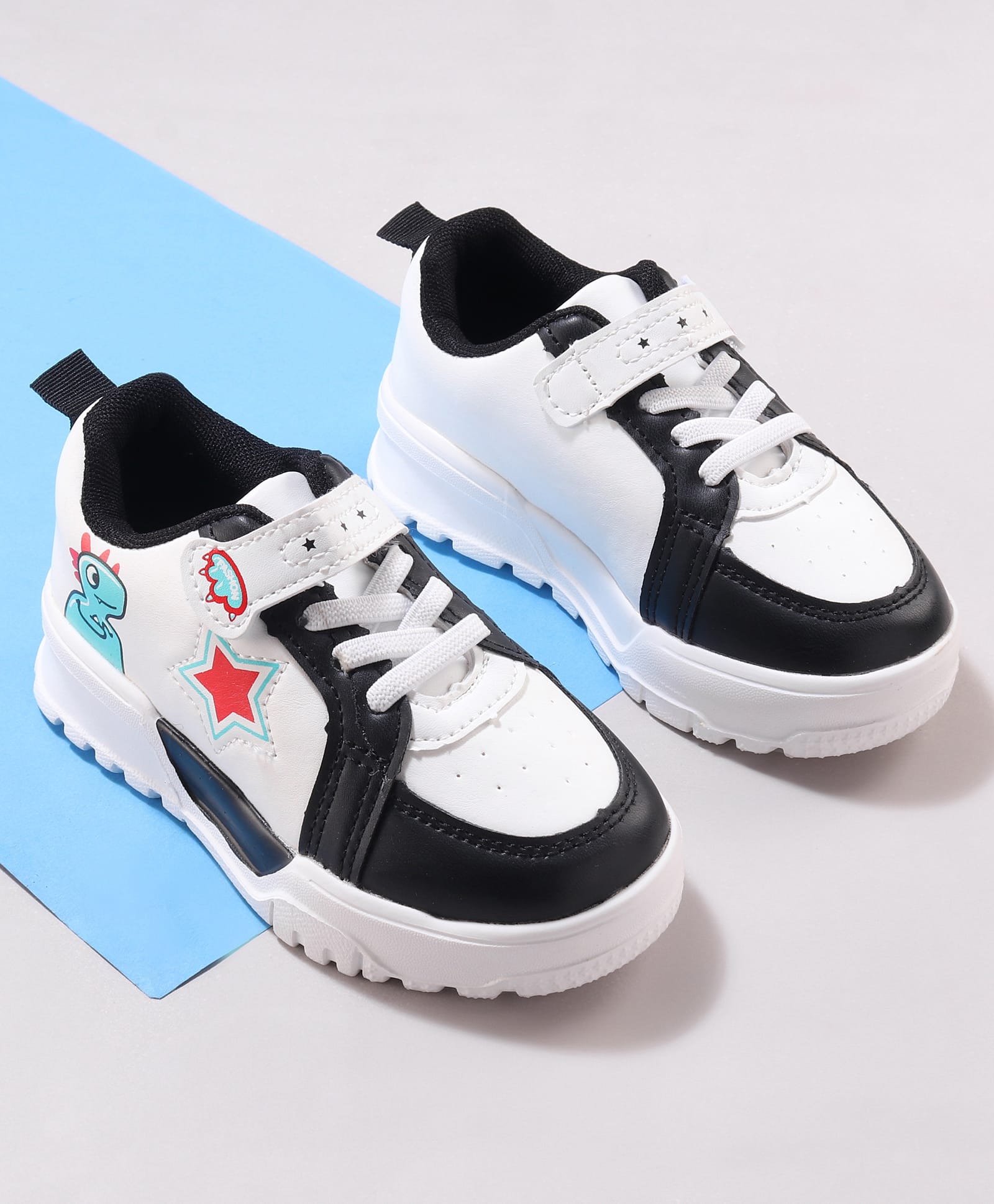 Cute Walk by Babyhug Velcro Closure Sneakers With Dino Print - Black-image-38