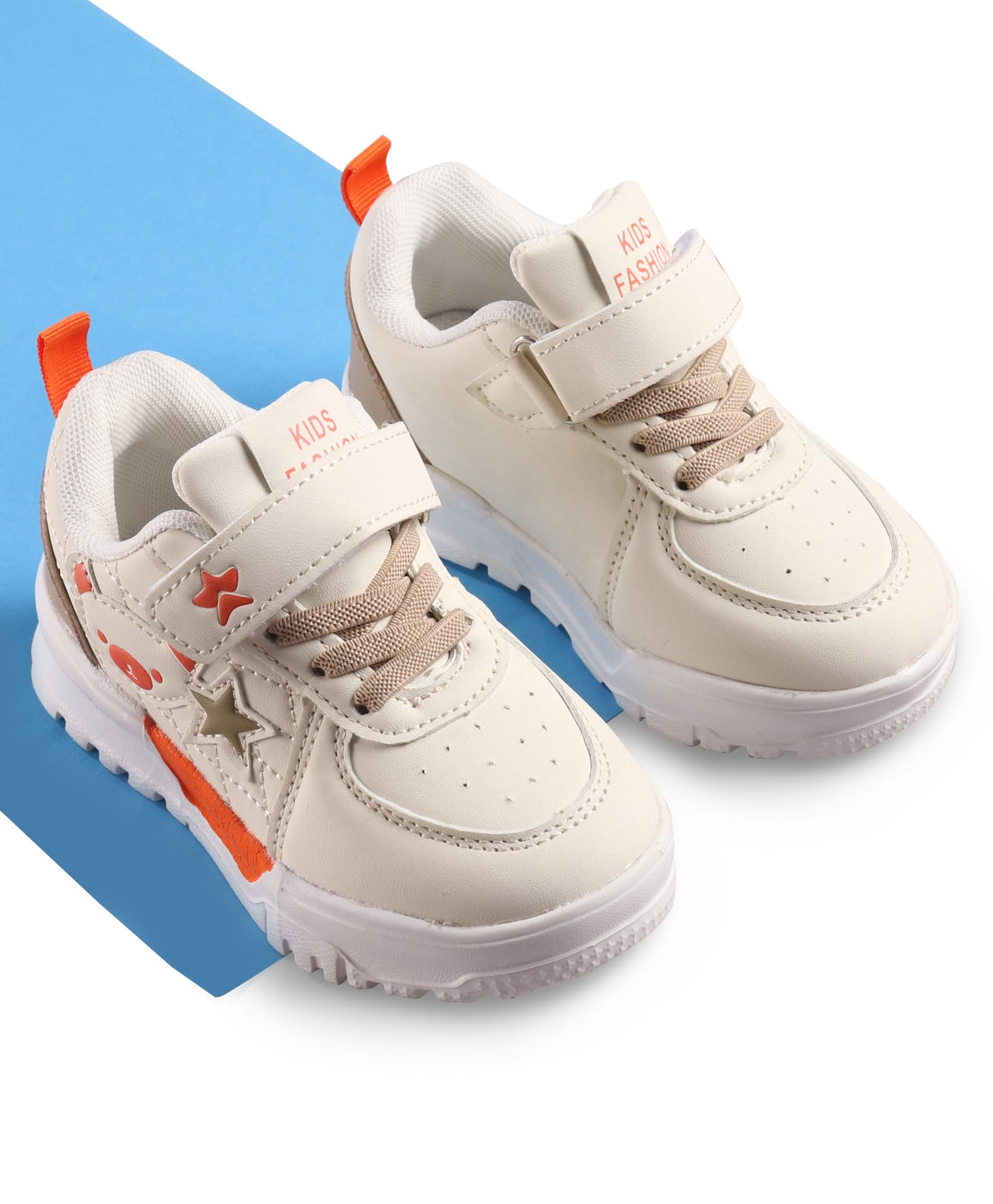 Cute Walk by Babyhug Solid Sneaker Shoes with Velcro Closure - Beige