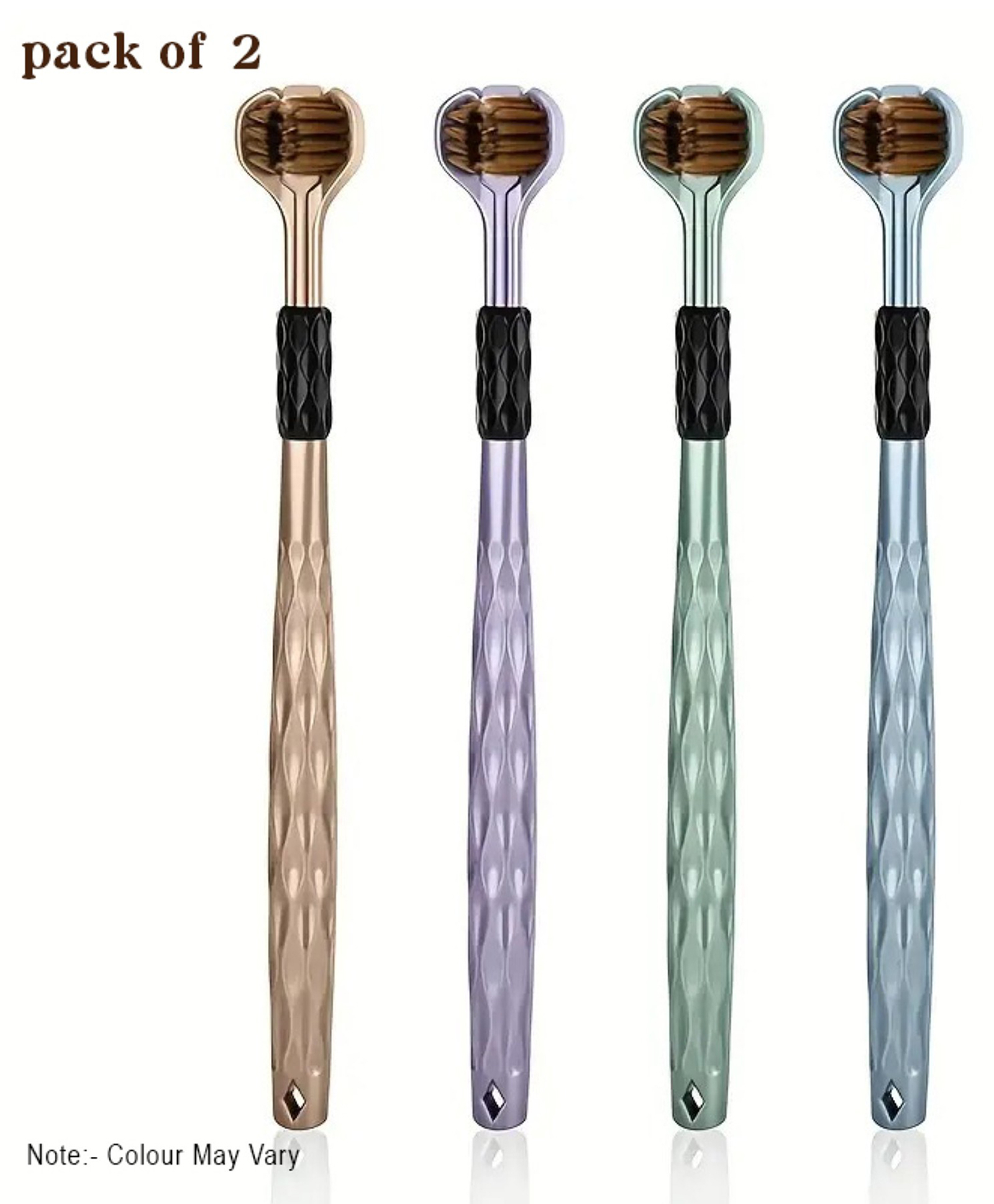 Mihar 3-Sided Triple Angle Toothhugger Training Manual Toothbrush, Ultra Soft Bristles, Toddler and Autistic Oral Care Gentle Clean Each Tooth Pack of 2 (Colour May Vary)-image-18