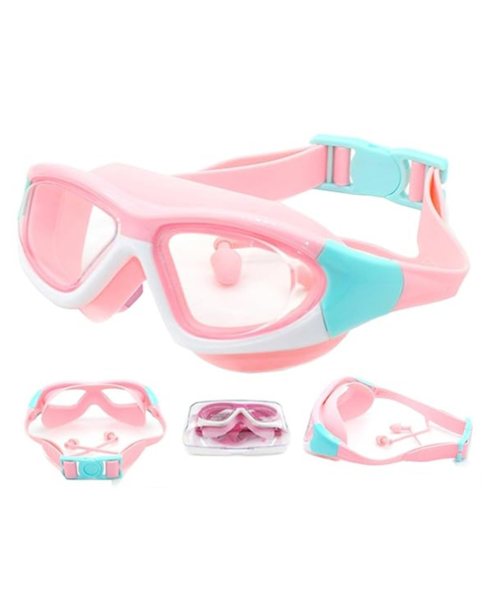 Uniquebuyin Premium, Anti-Fog Kids Swimming Goggles with Ear Plugs and,UVProtection Wide Vision with Adjustable Strap for Boys,Girls-AnyColorShip,Pack of 1-picture-26