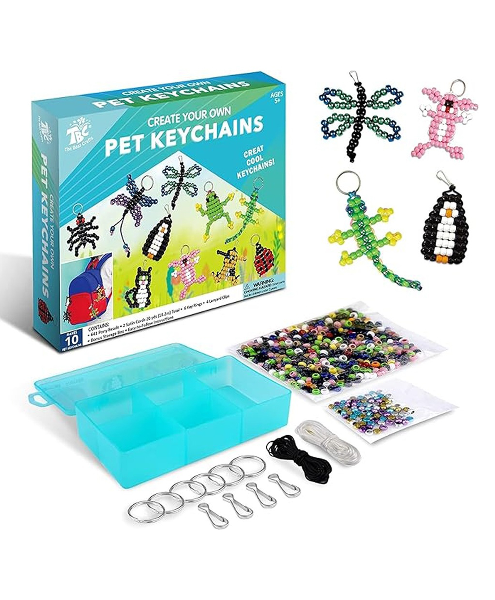 Happy Hues DIY Keychains Create Your Own Design for Backpack- Travel Bags & More Craft Projects Art Toys for Girls - Boys-image-5