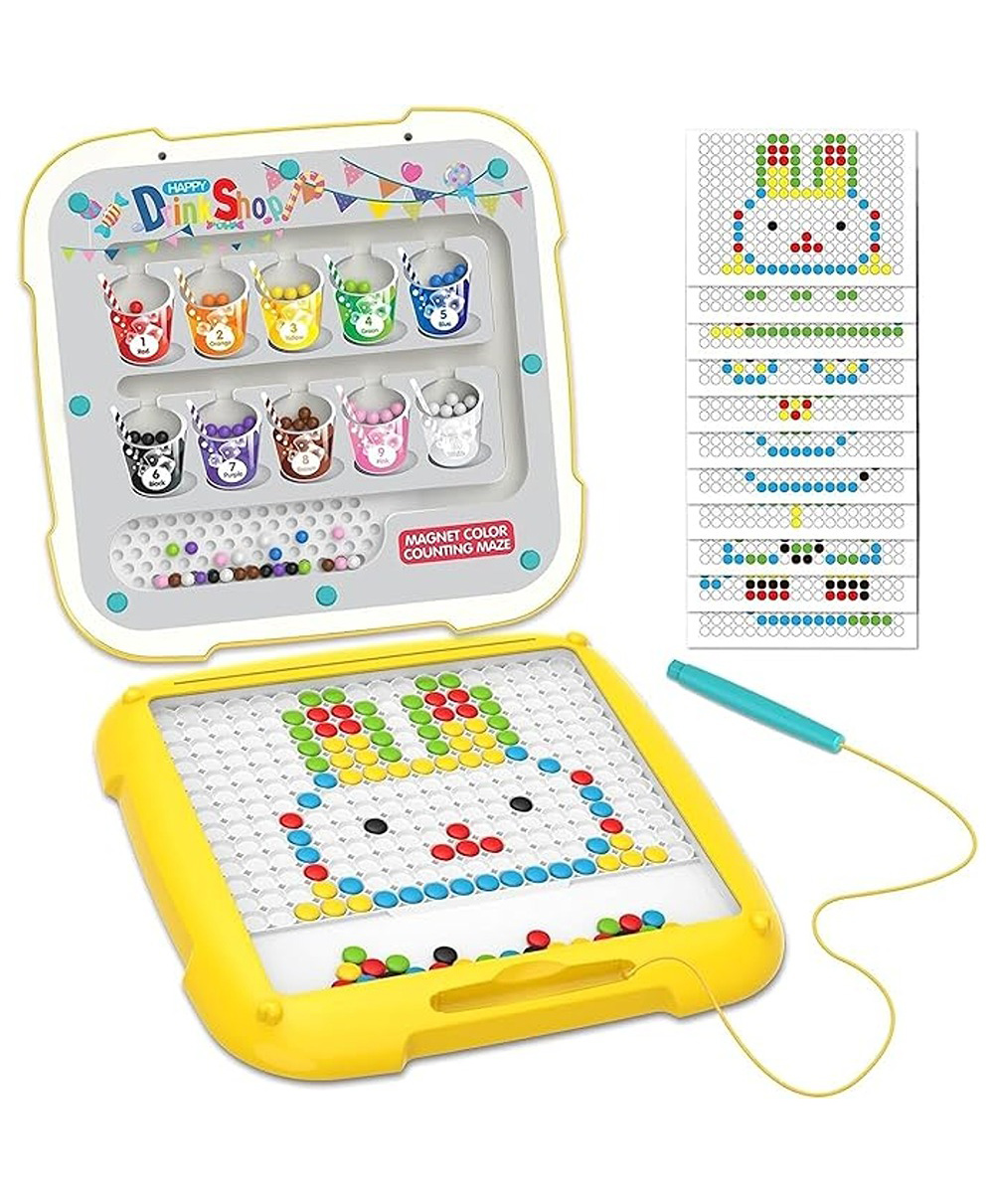 Happy Hues Magnetic Color Number & Pattern Maze Board Puzzle Counting, Matching and Fine Motor Skills Activity Toy for Toddlers-image-11
