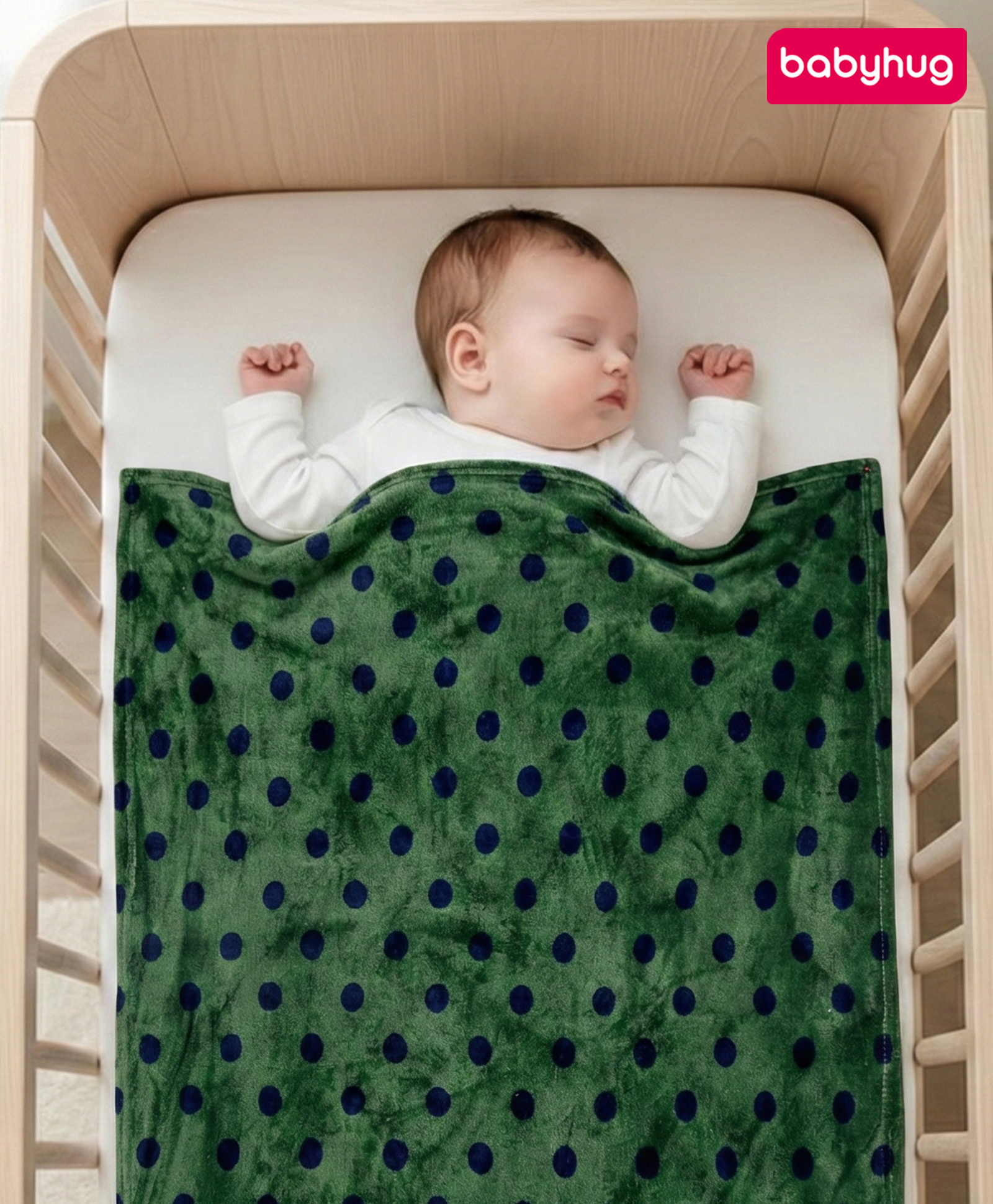 Babyhug Single Ply Mink Blanket Polka Dots Print - Teal Green| New Born & Toddler Blanket| Baby Skin Friendly| Super Soft Material| Machine Washable| Breathable Fabric| Warm and Cozy| Boys and Girls-image-23