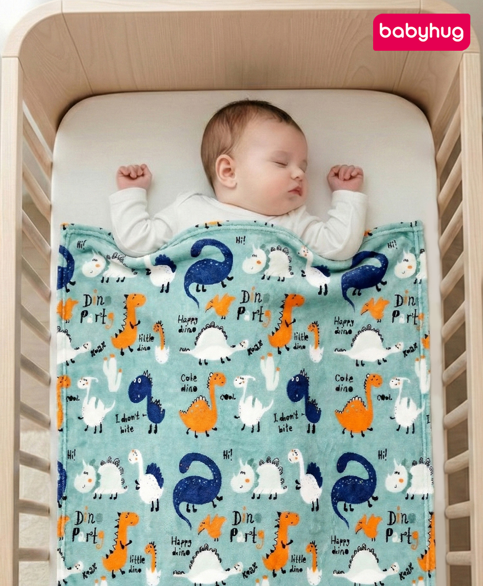 Babyhug Single Ply Mink Blanket Dino Print Green| New Born & Toddler Blanket| Baby Skin Friendly| Super Soft Material| Machine Washable| Breathable Fabric| Warm and Cozy| Boys and Girls-image-23