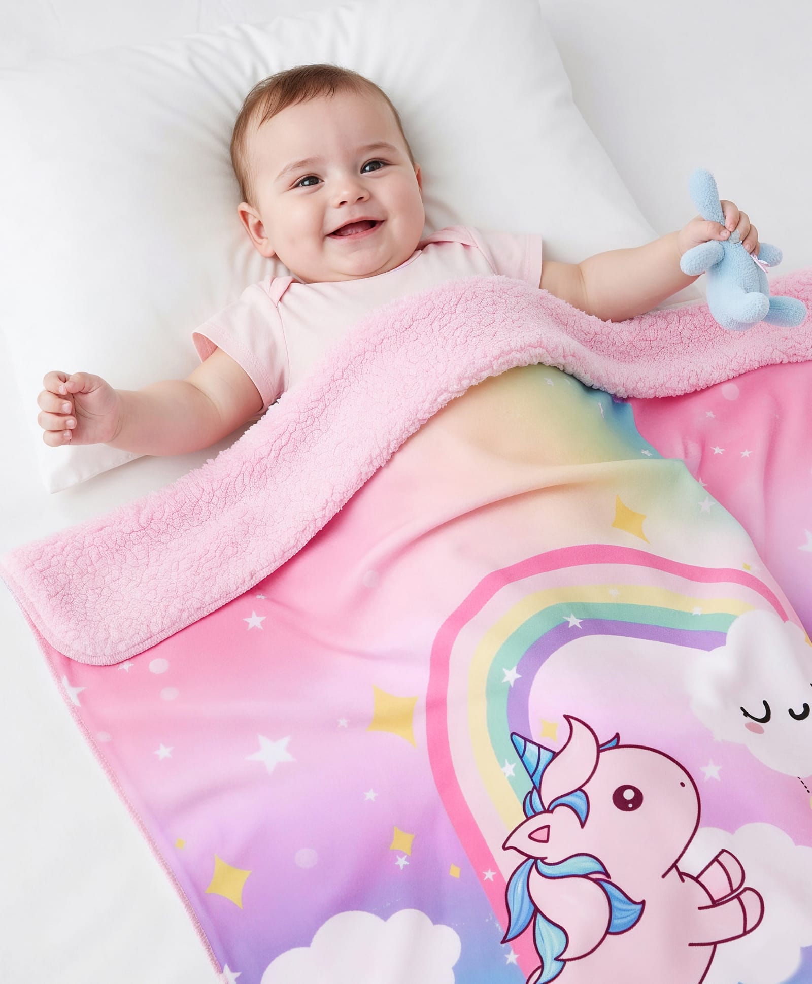 Babyhug Sherin & Poly Wool All Season Blanket Panda Print - Pink| New Born| Toddler Blanket| Baby Skin Friendly| Super Soft Wool| Machine Washable| Breathable Fabric| Warm and Cozy| Boys and Girls-picture-19