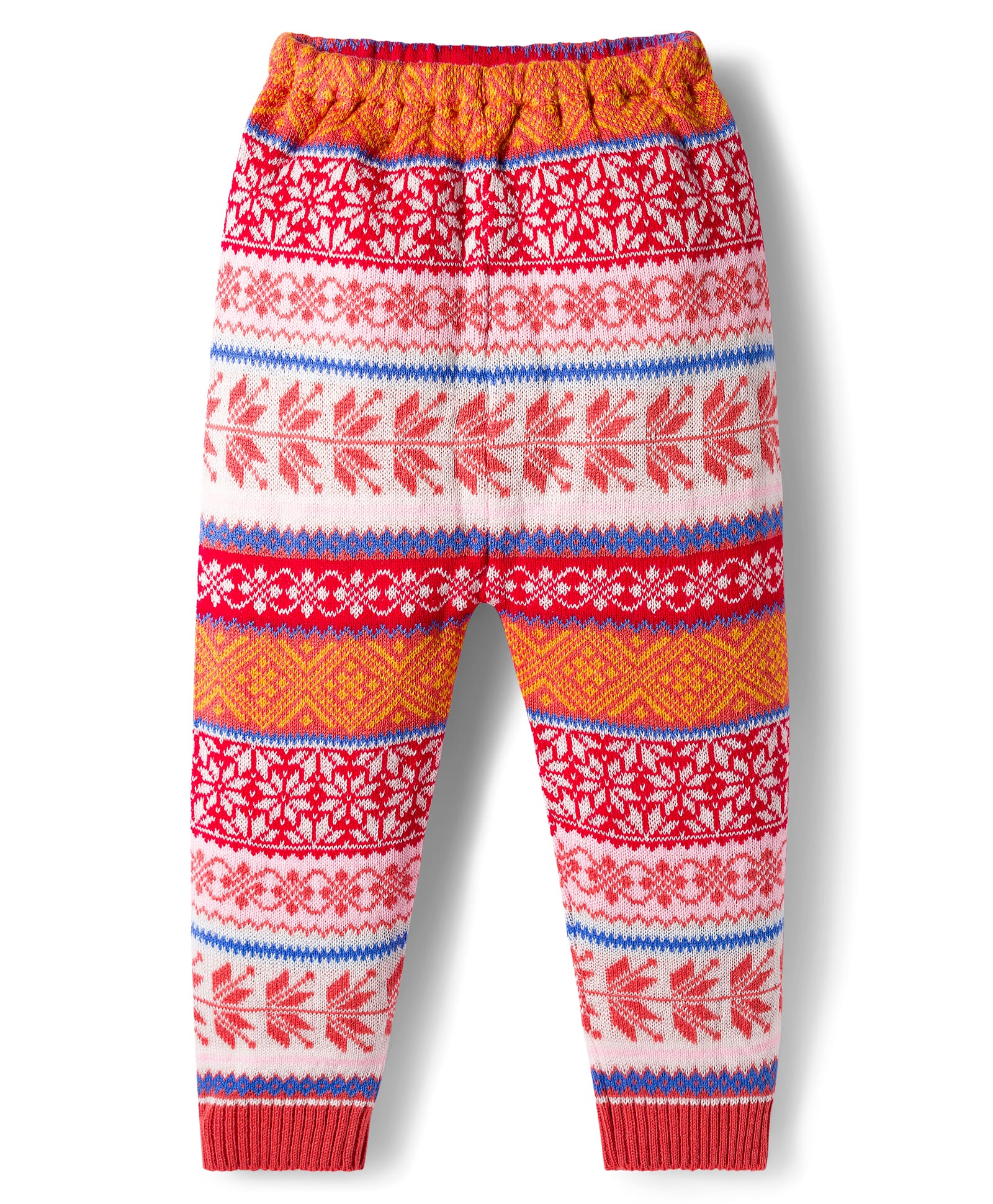 Babyhug Knitted Full Length Leaf Designed Woollen Pant - Rust Orange