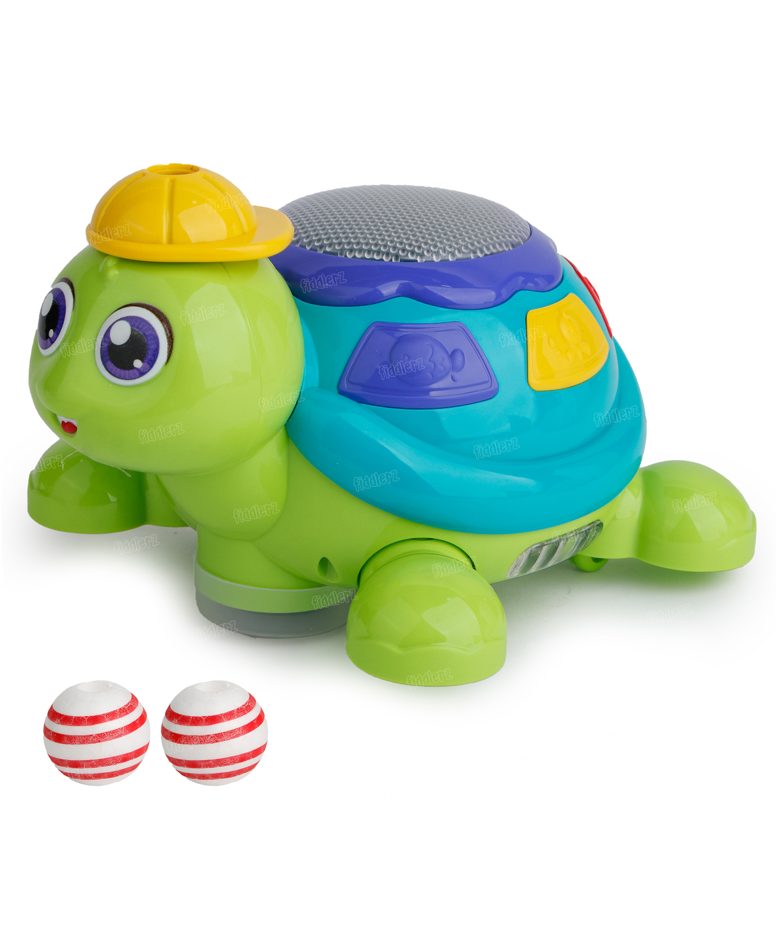 Fiddlerz Ball Blowing Turtle Toy with Music Lighting Shell and Universal Wheels Battery Operated Air-Powered Ball Interactive Fun Toy (Random Color)-image-35