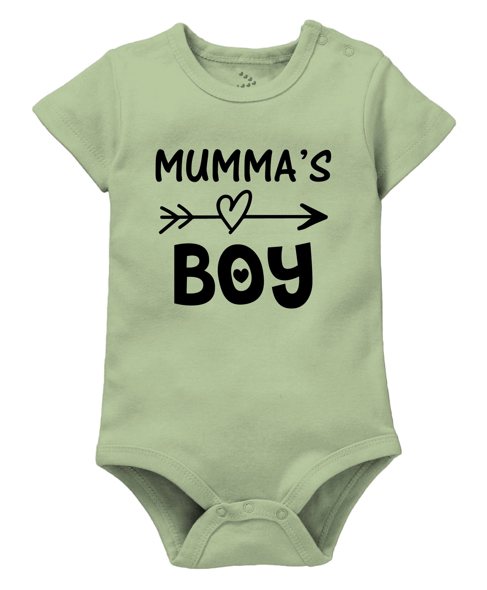 Zeezeezoo 100% Cotton Mothers Day Theme Half Sleeves Mummas Boy Text Printed Onesie - Olive Green-picture-44