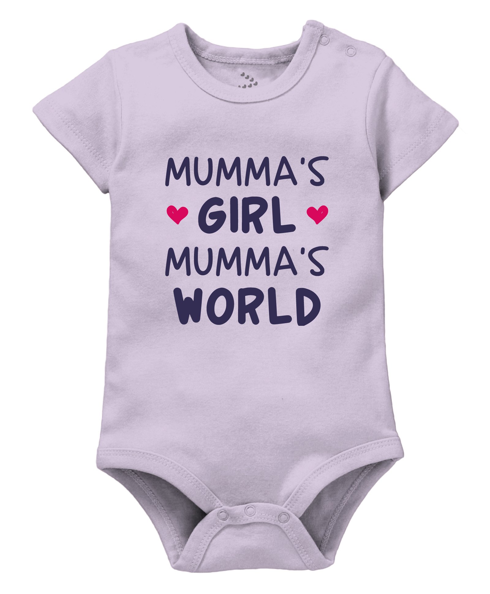 Zeezeezoo 100% Cotton Mothers Day Theme Half Sleeves Mummas Girl Mummas World Text Printed Onesie - Lilac-picture-6