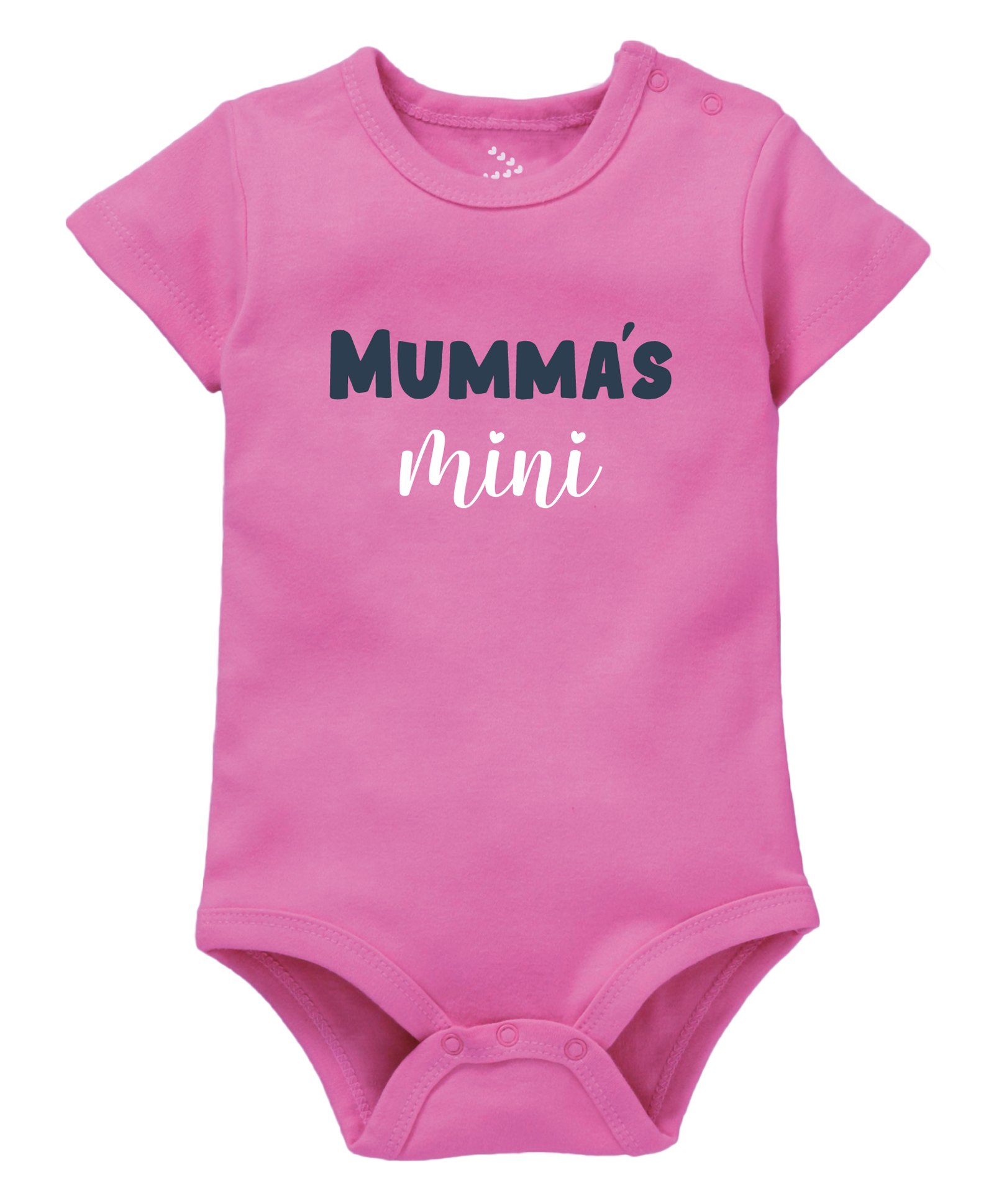Zeezeezoo 100% Cotton Mothers Day Theme Half Sleeves Mummas Mini Text Printed Onesie - Pink-picture-38