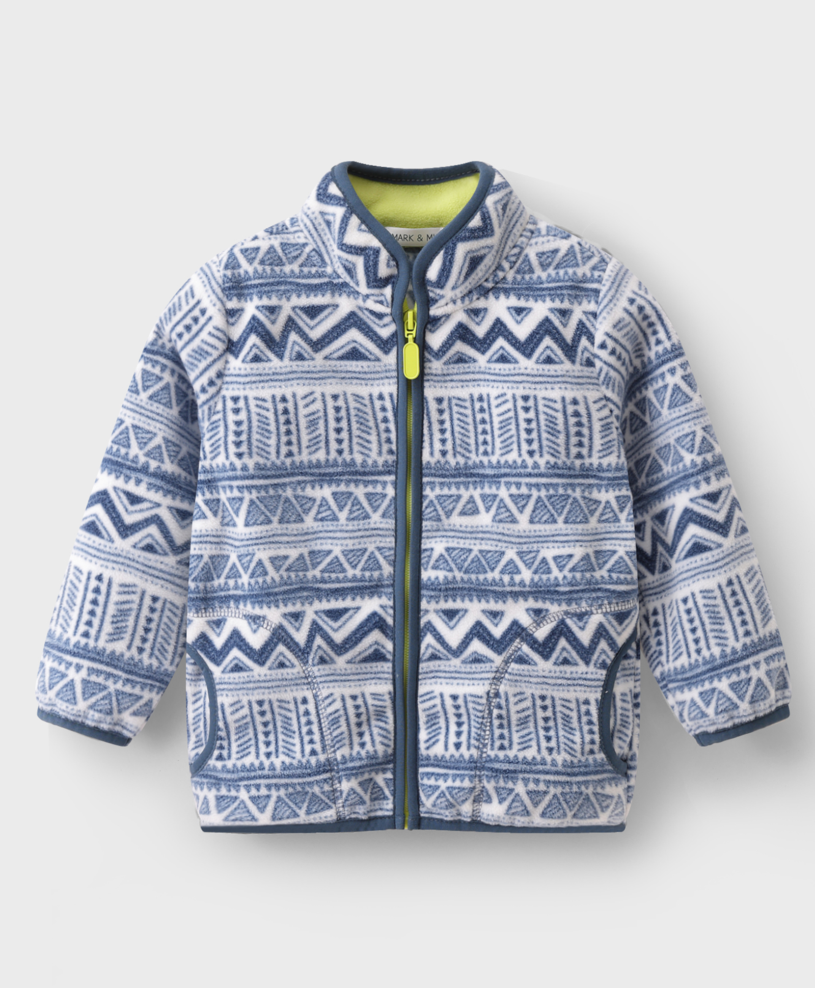 Mark & Mia Full Sleeves Winter Jacket With Abstract Print - Blue-image-47
