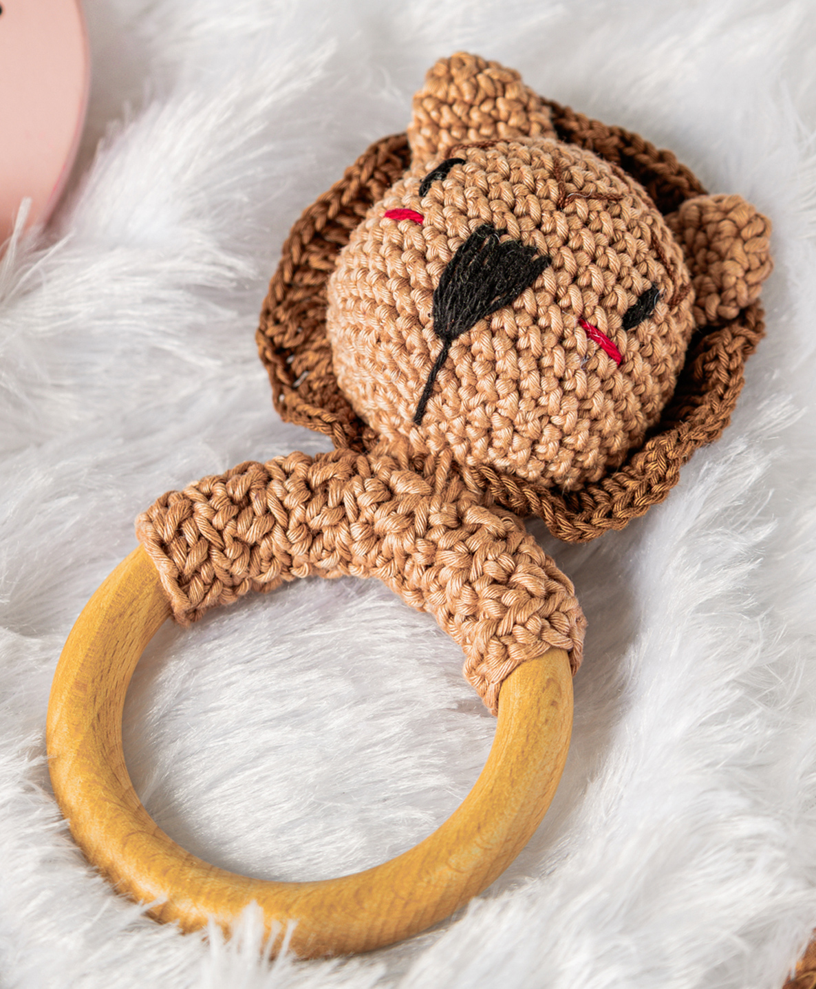 Jim N Jam Crochet Rattle and Teether - Brown-image-10