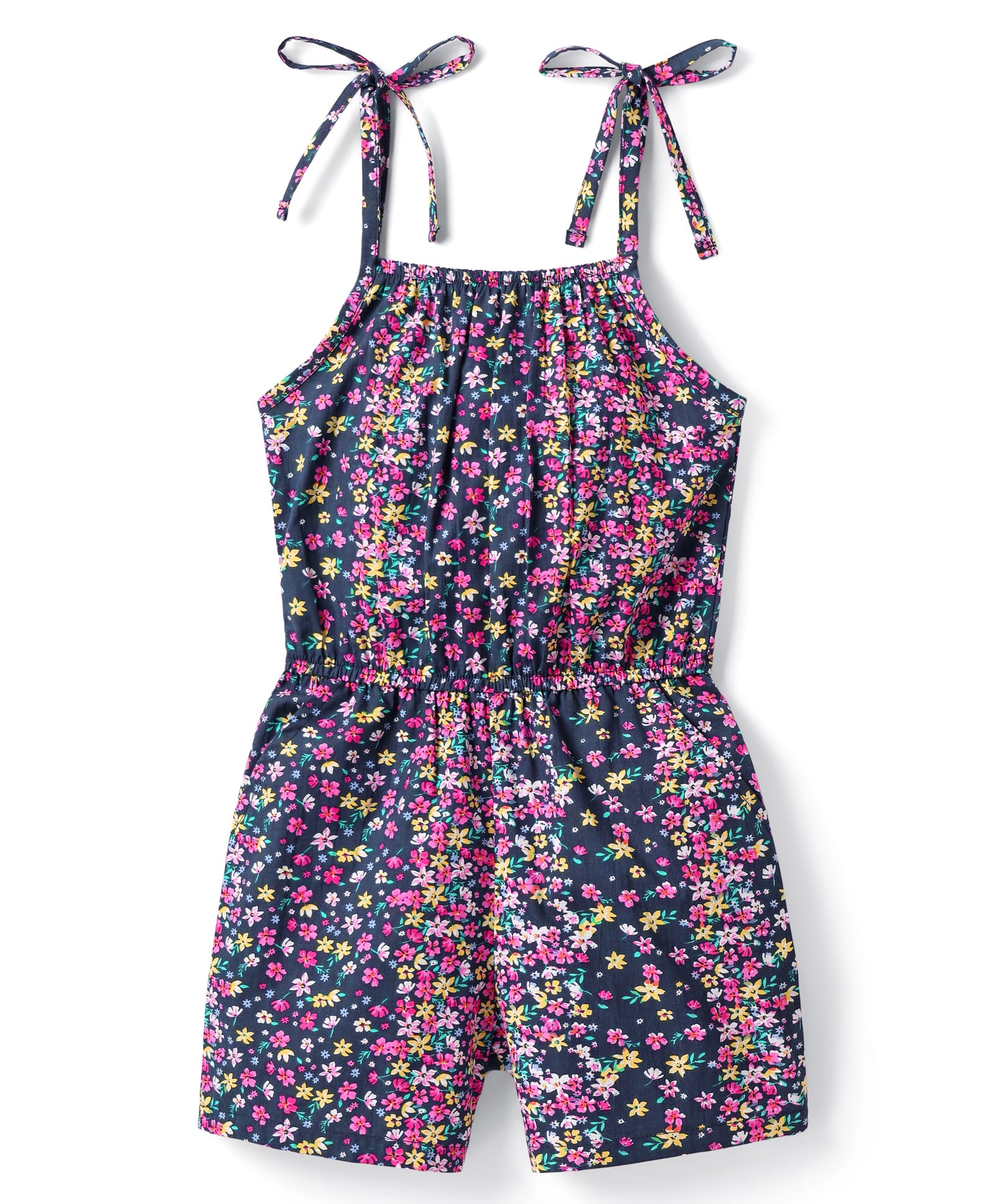CrayonFlakes Cotton Woven Sleeveless Floral Printed Jumpsuit - Navy Blue-picture-21
