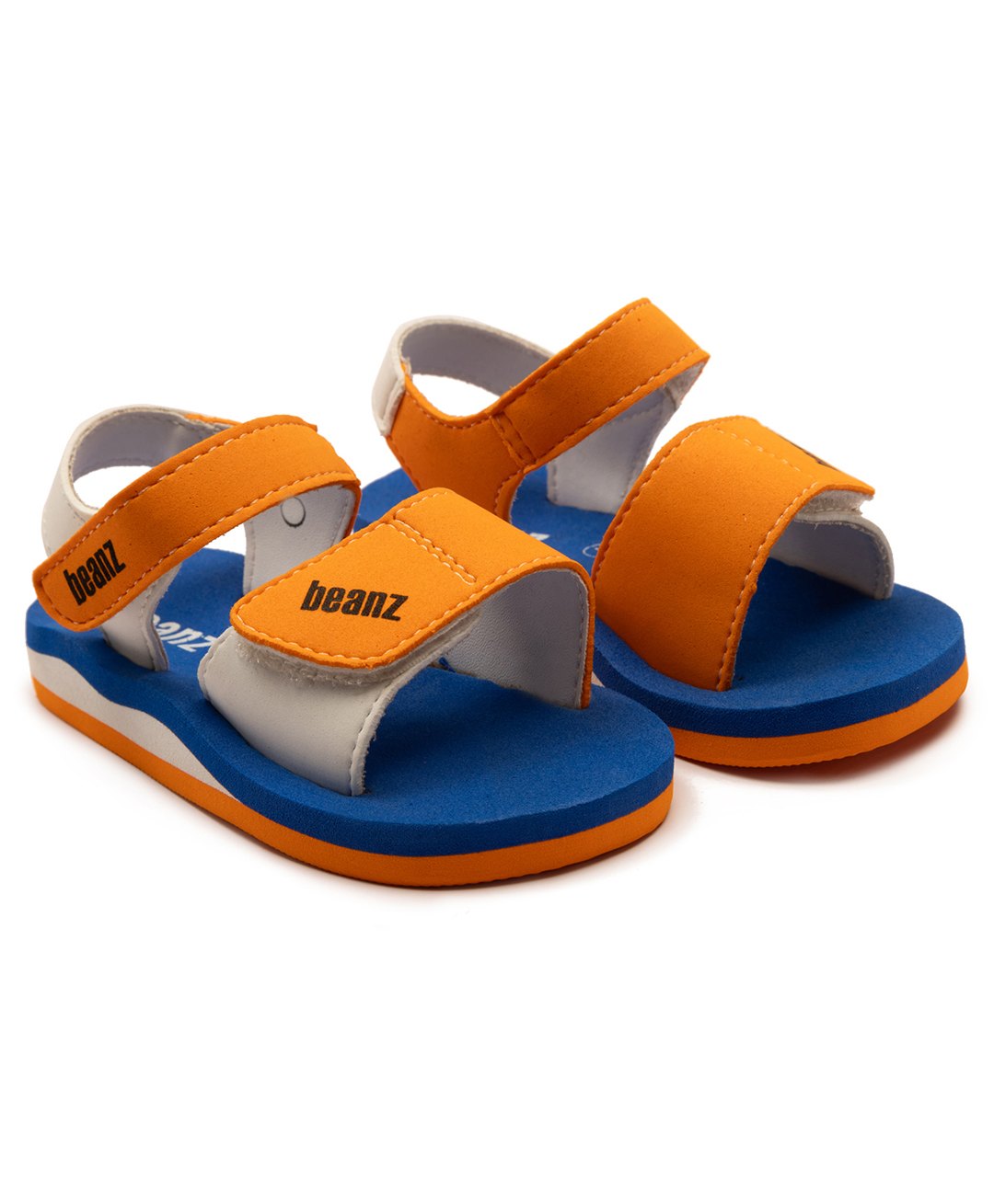 Beanz Colour Blocked Sandals With Double Velcro Closure - Blue & Yellow-picture-7