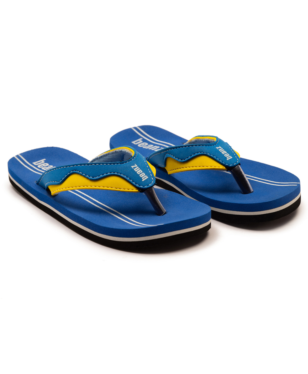 Beanz Striped Flip Flops - Royal Blue & Yellow-image-46