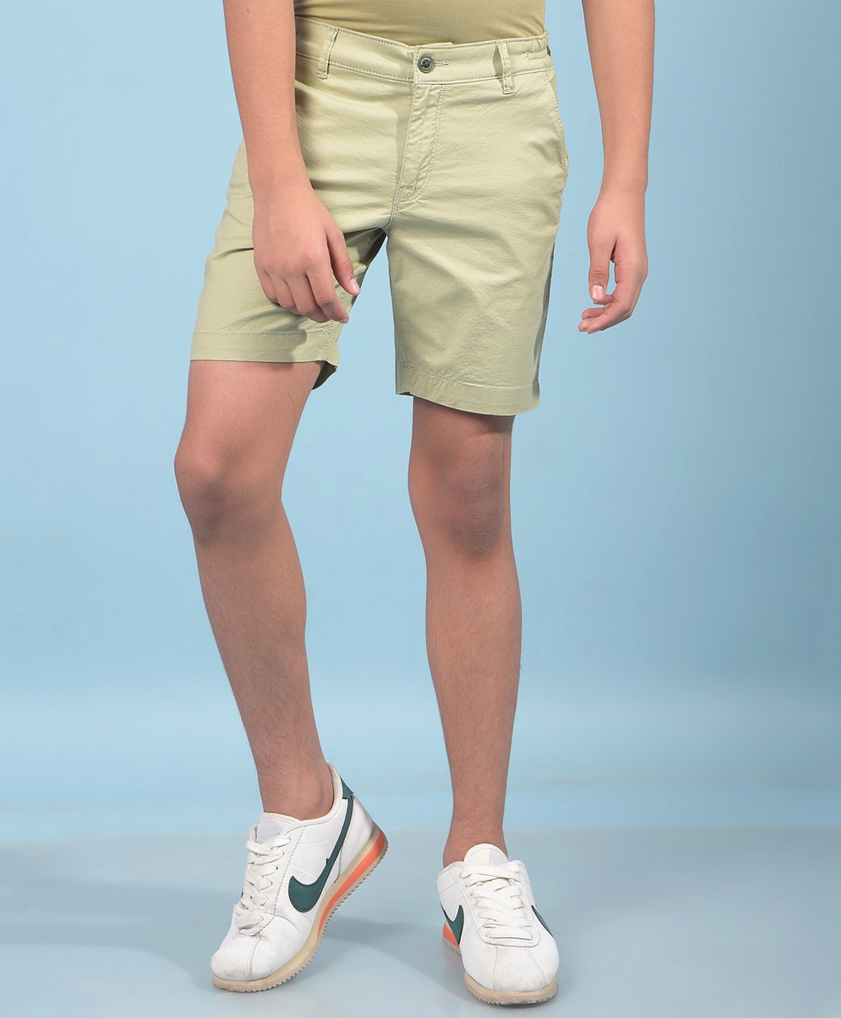 CRIMSOUNE CLUB Cotton Solid Shorts - Green-picture-26
