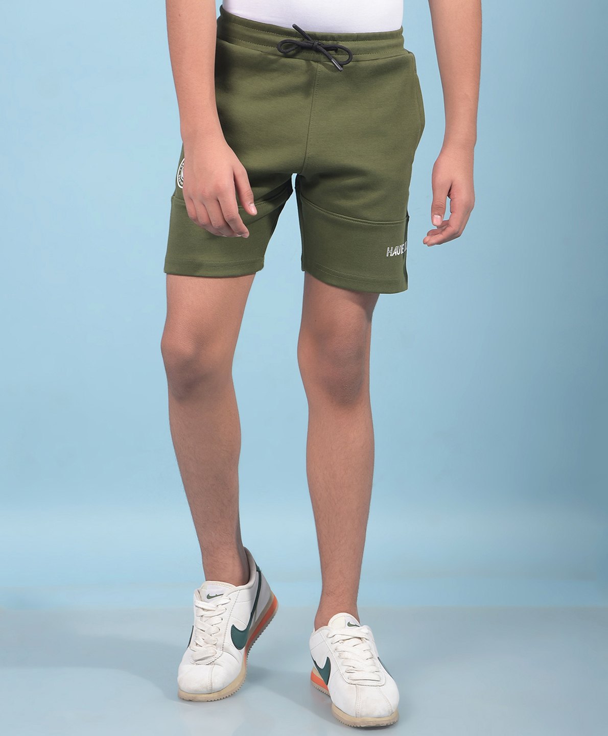 CRIMSOUNE CLUB Cotton Solid Shorts - Green-picture-35