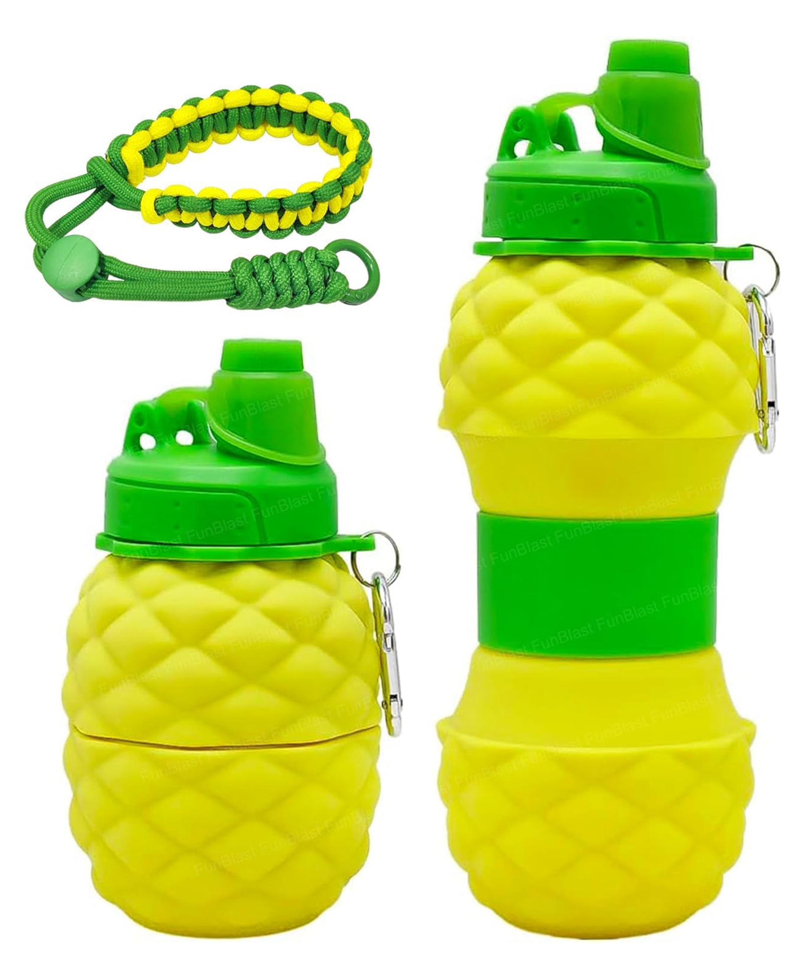 Bunie Pineapple Shaped Expandable Silicone Sipper Bottle with Wrist Strap 700 ml 1 Pc Yellow-image-39