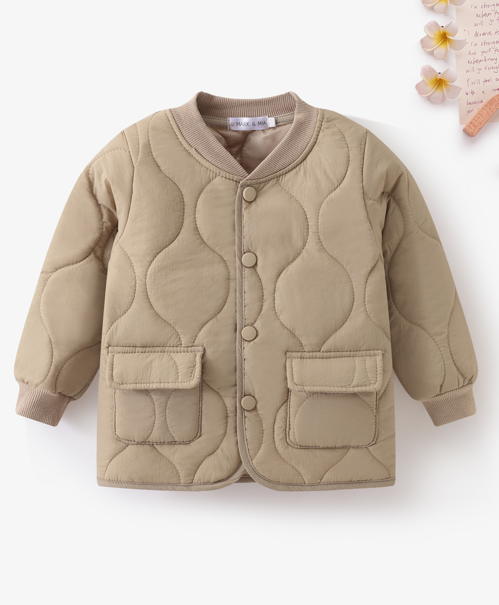 Mark & Mia Full Sleeves Solid Quilted Jacket - Khaki-image-19