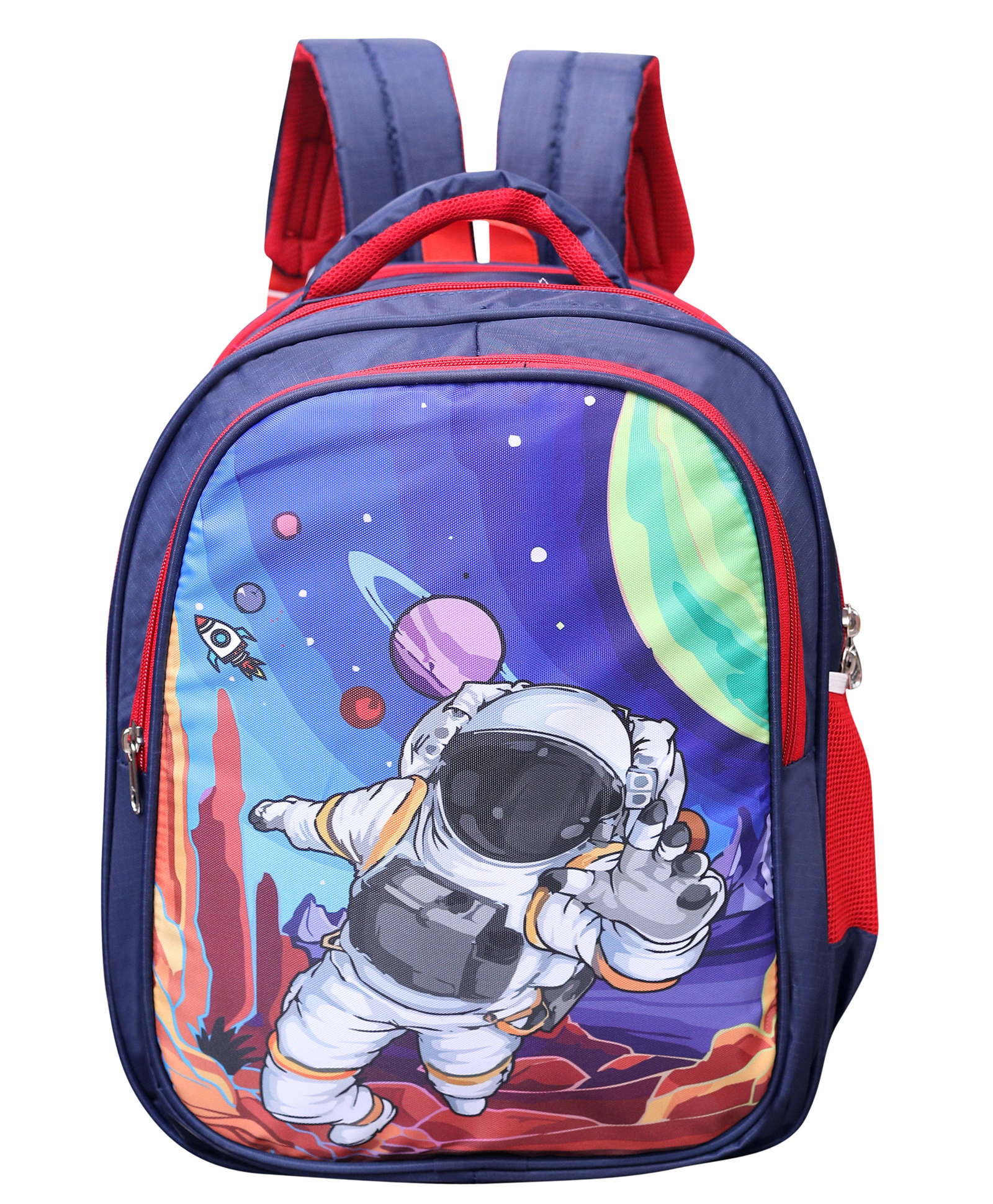 Happile Kids School Bag blue color with space design (Apt for 5-10 Yrs Kids)-23 litre-height-15.4 inch-image-3