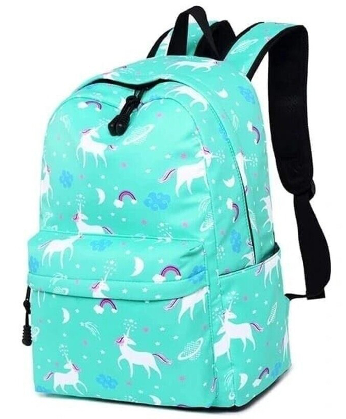 Happile Backpack unicorn theme green color (Apt for 5-20 Yrs girls )-23 litre-height-16.5 inch-image-10