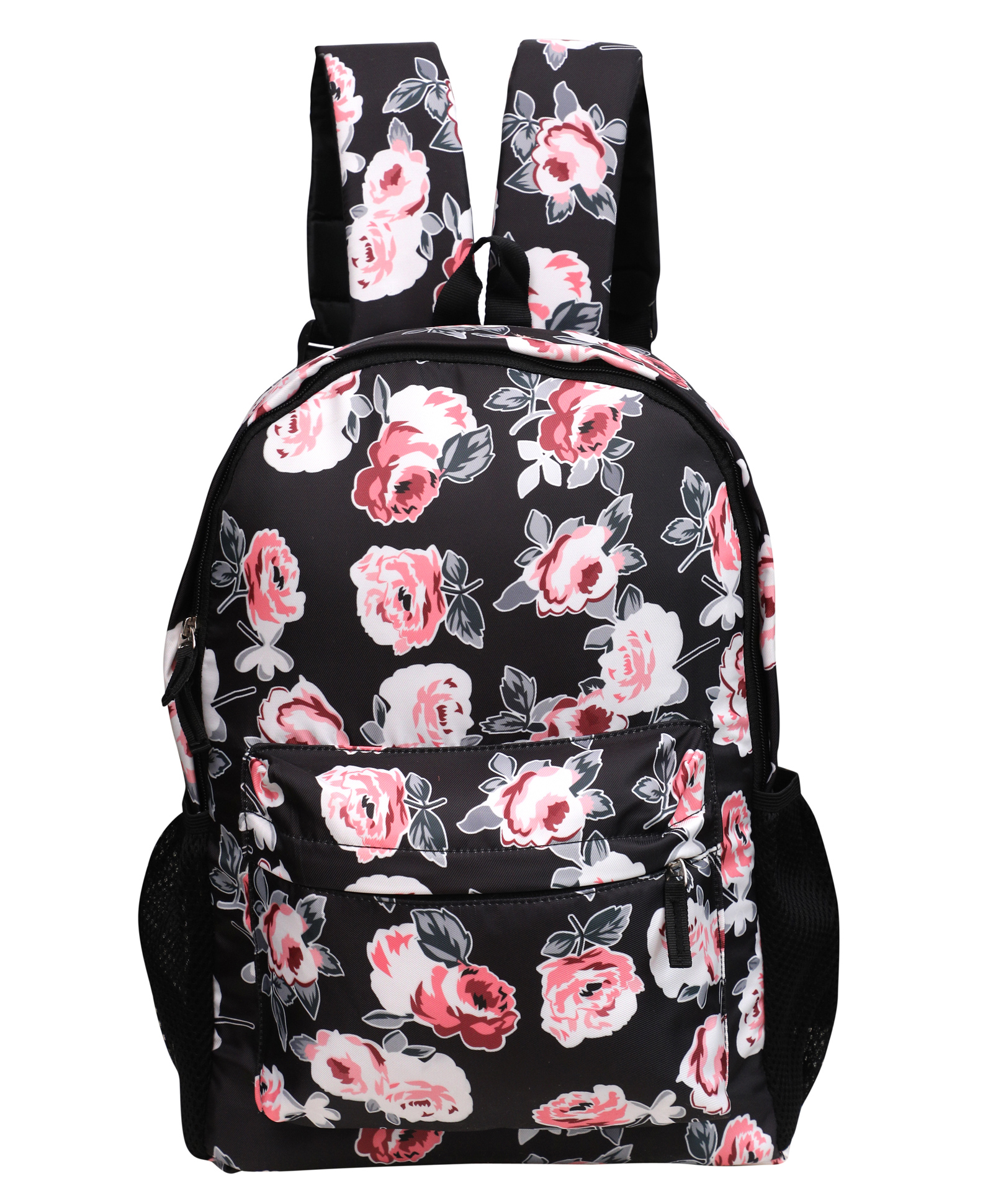 Happile Backpackflower theme Black color(Apt for kids )-23 litre- Height 16.5 Inches-image-8
