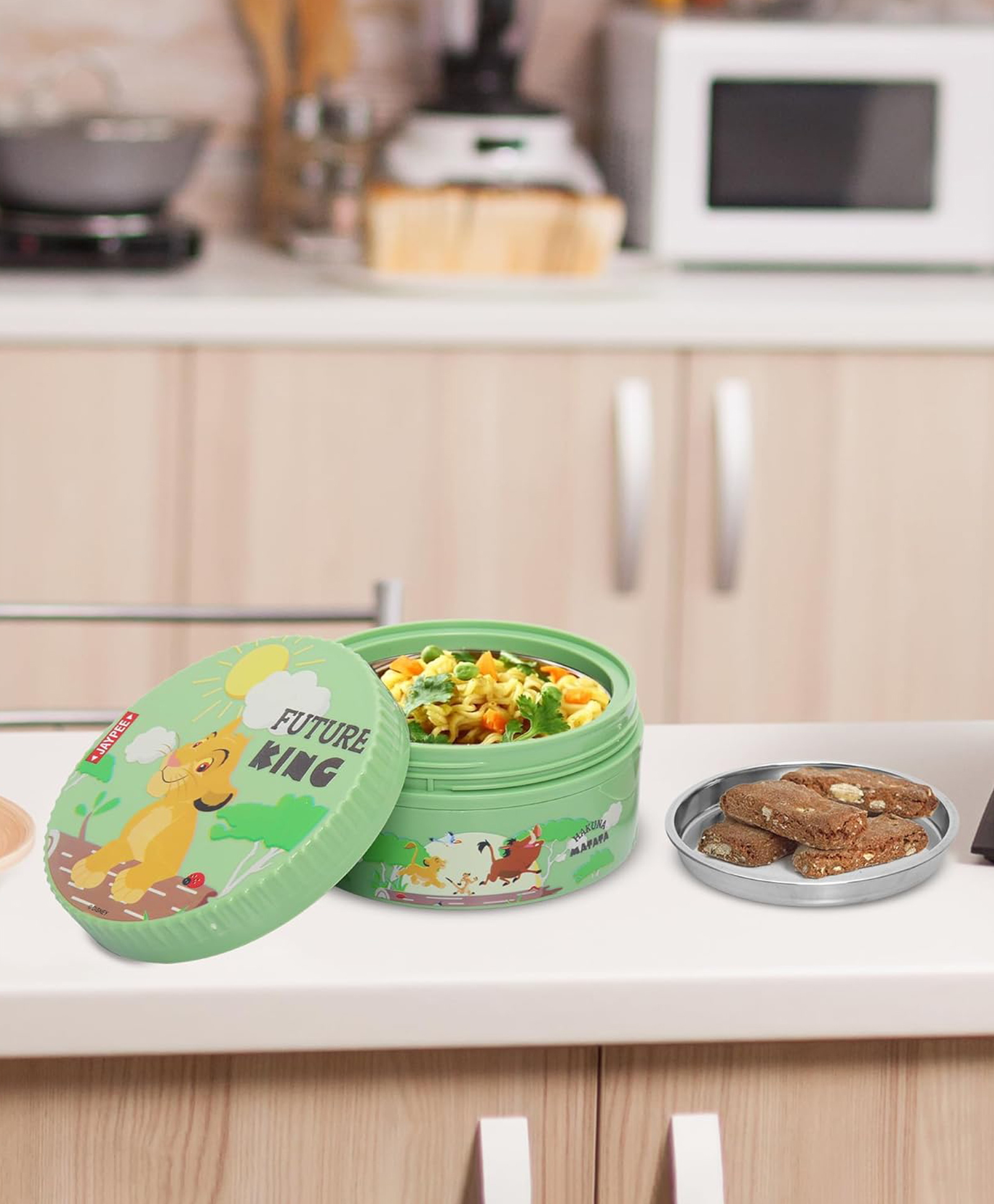 JAYPEE Unimunch PU Insulated Inner Stainless Steel Lunch Box with Steel Dish | Spillproof Ideal for Snacks & Storing Food ,375 ml , Green-picture-43