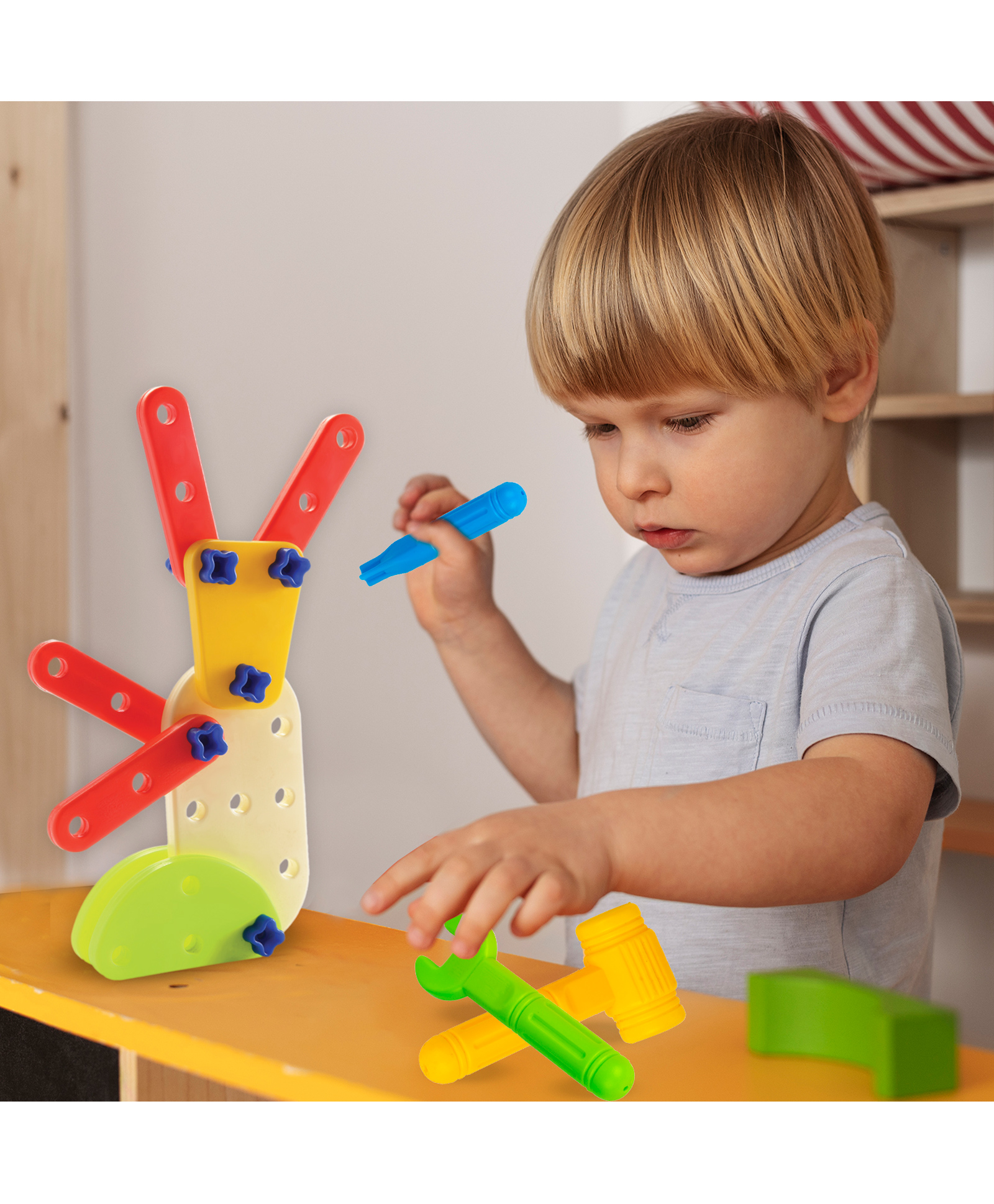TOYFUN Construction STEM Toys | Building Blocks Set with Screwdriver | Educational Plastic Nuts and Bolts Game for Girls and Boys Toys for Ages 3 Plus 32pieces-image-11