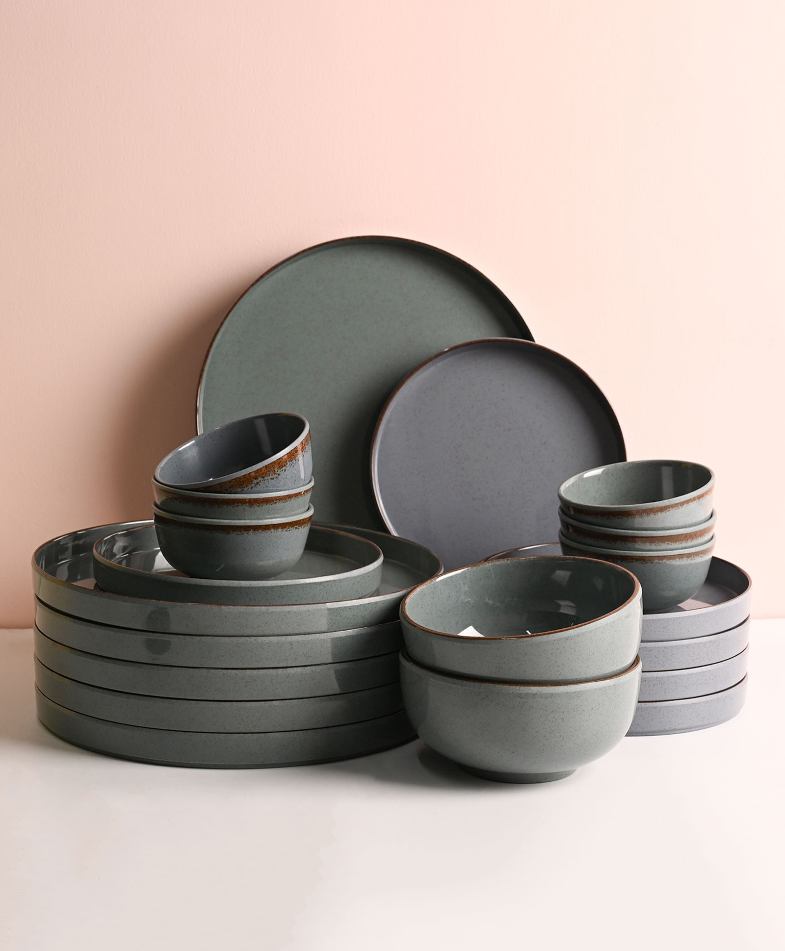 voncasa Von Casa Melamine Plato Dinner Set of 20 Pcs | Glossy Blue Heaven Dinner Set-picture-15