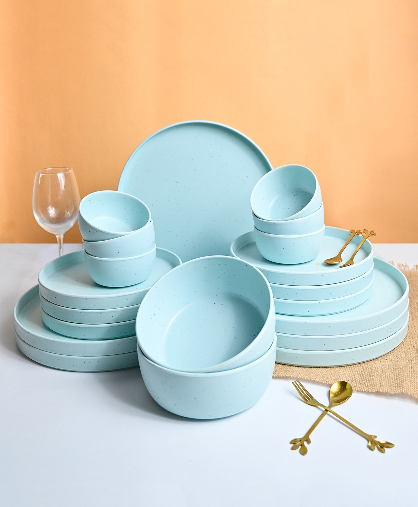 voncasa Von Casa Minto Blue Sparkle Dinner Set-picture-40