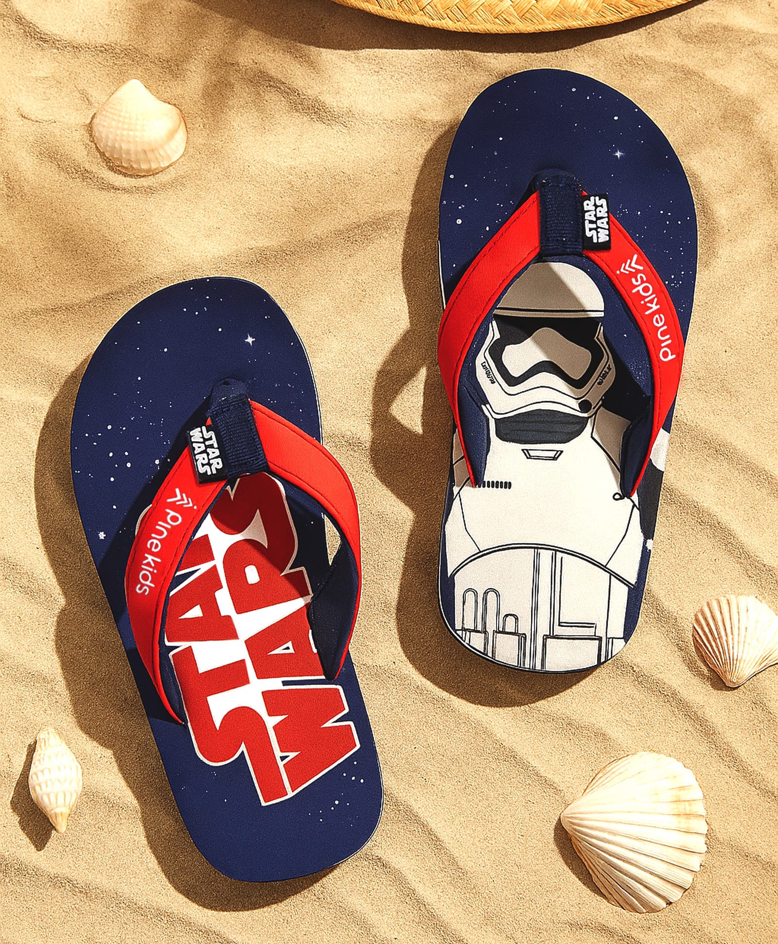 Pine Kids Lucas Slip On Flip Flops with Star Wars Print - Navy Blue-picture-25