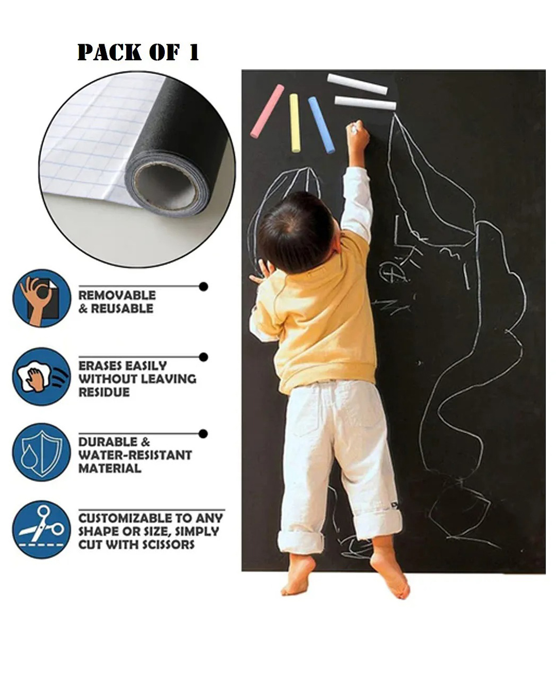 Luvlittle black board for kids to stick and scribble anywhere ( Pack Of 1 )-image-36