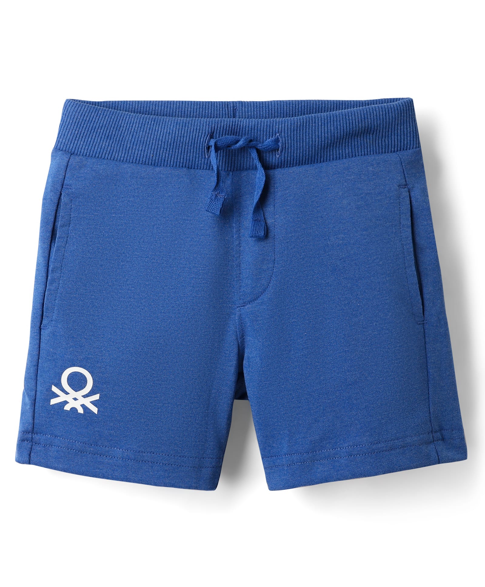 UCB Knit Knee Length Solid Shorts With Ribbed Waist - Blue-picture-10