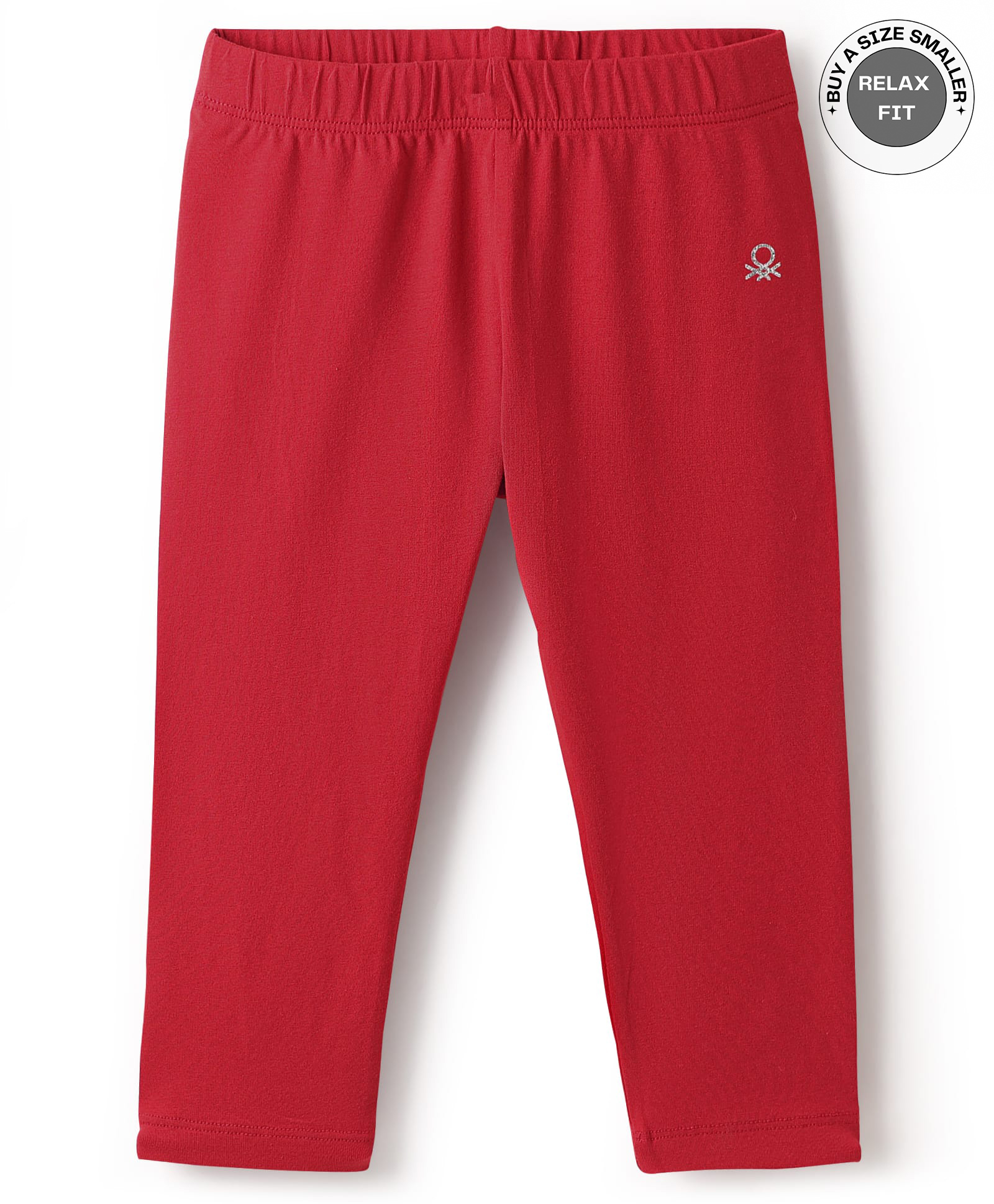 UCB Cotton Knit Full Length Solid Colour Leggings - Red-picture-10