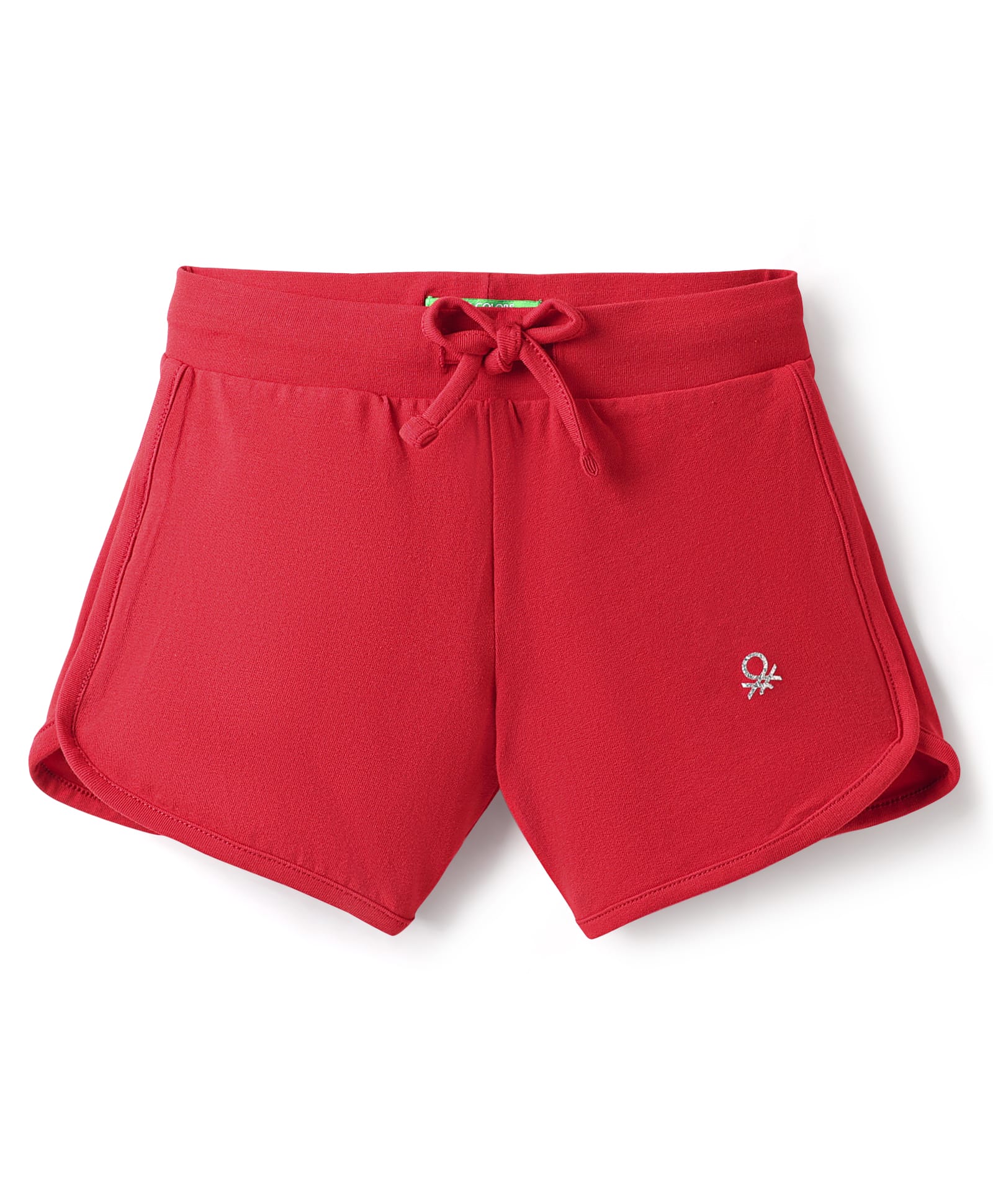 UCB Knit Knee Length Solid Color Shorts with Brand Logo - Red-picture-23