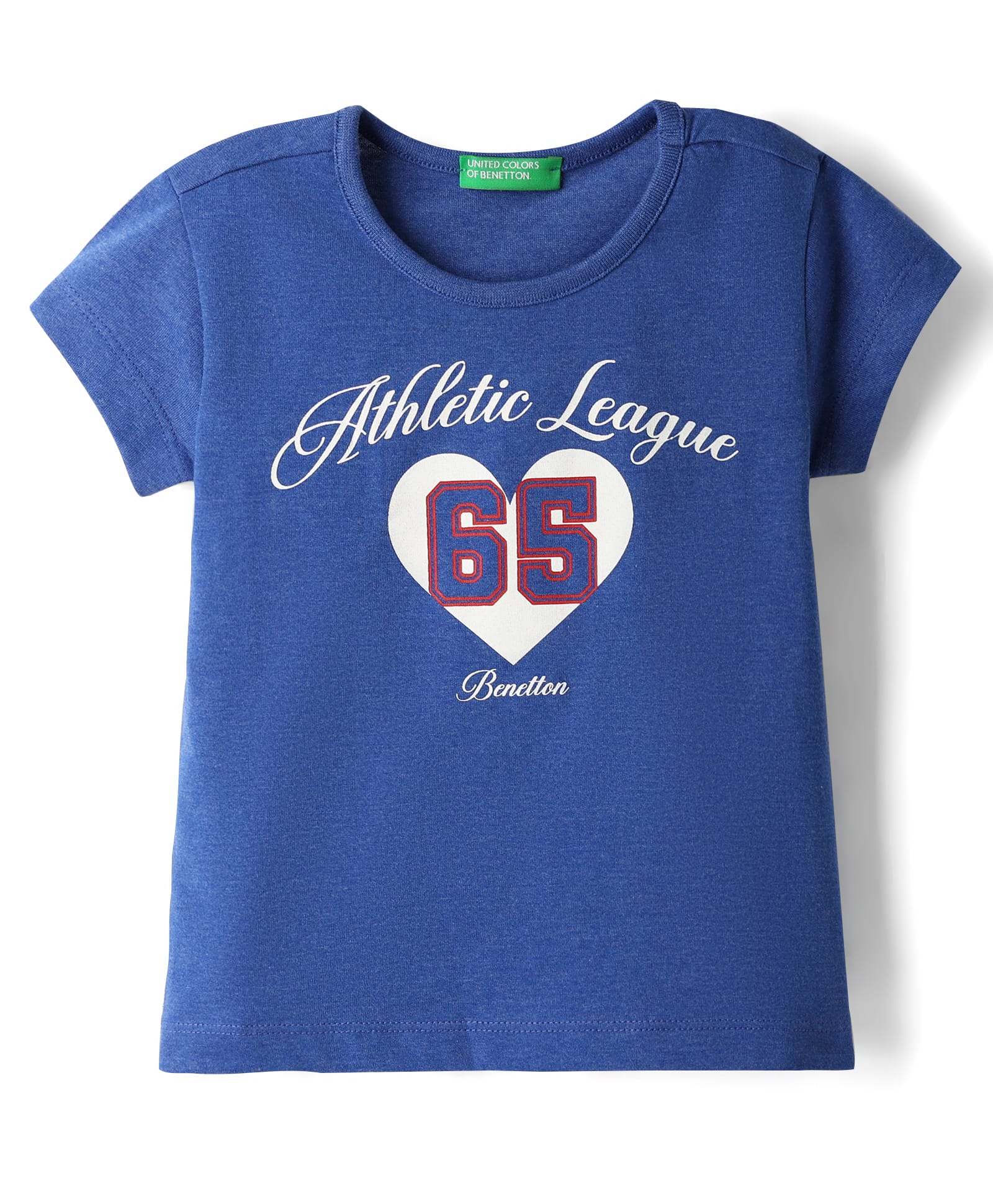 UCB Knit Half Sleeves T-Shirt with Athletic League Text Print - Blue-picture-22