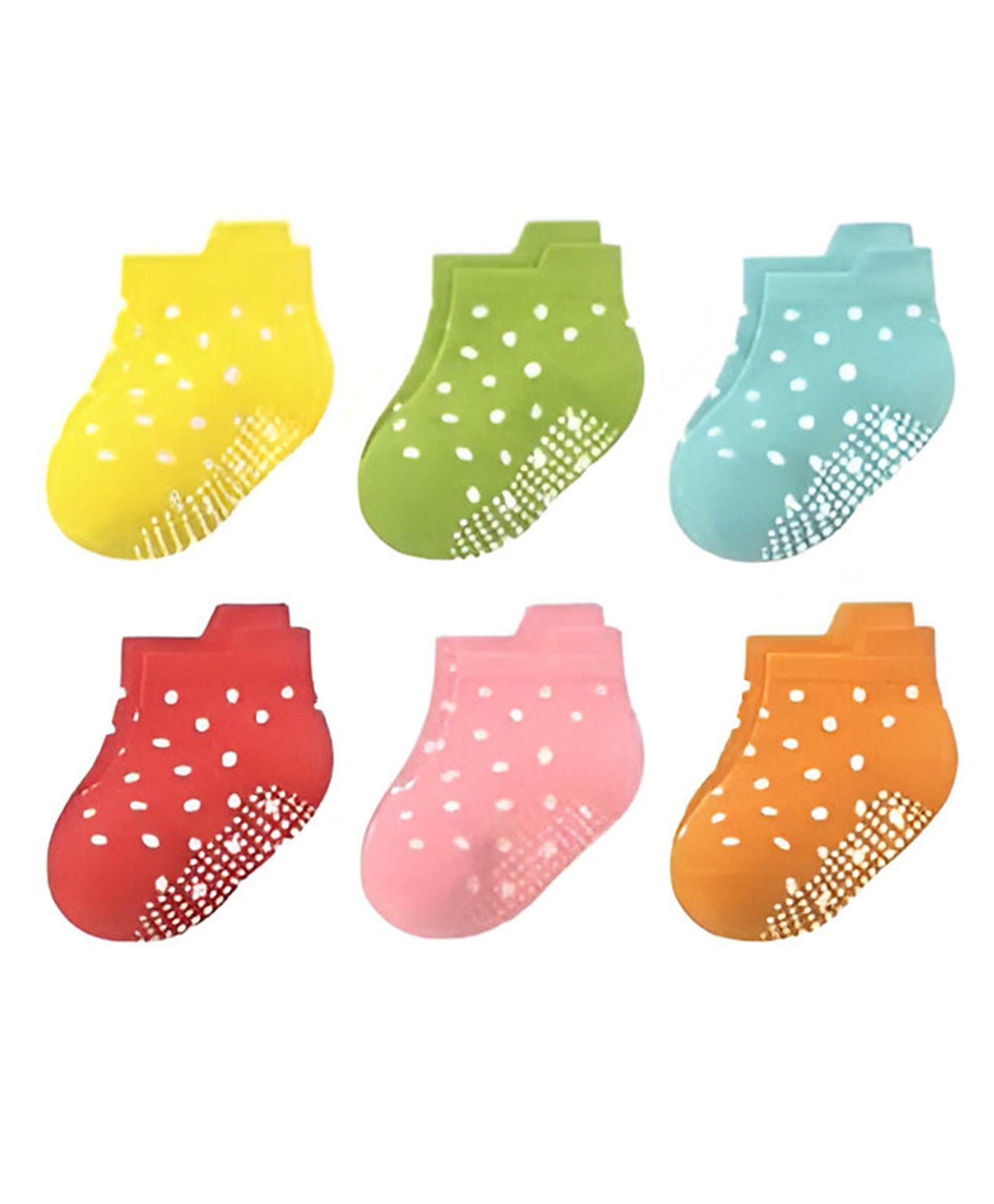 MOMISY Cotton Pack Of 6 Polka Dots Printed Socks - Multi Colour-image-18