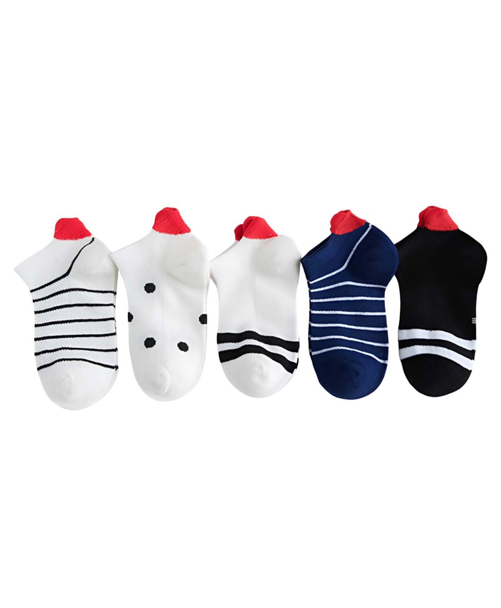 MOMISY Cotton Pack Of 5 Striped Socks - Multi Colour-picture-22