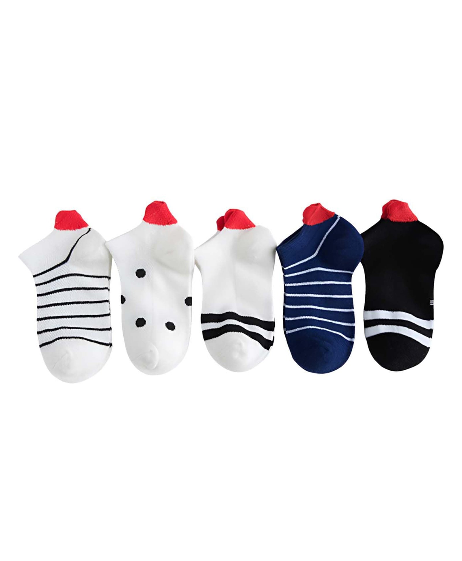 MOMISY Cotton Pack Of 5 Striped Socks - Multi Colour-picture-18