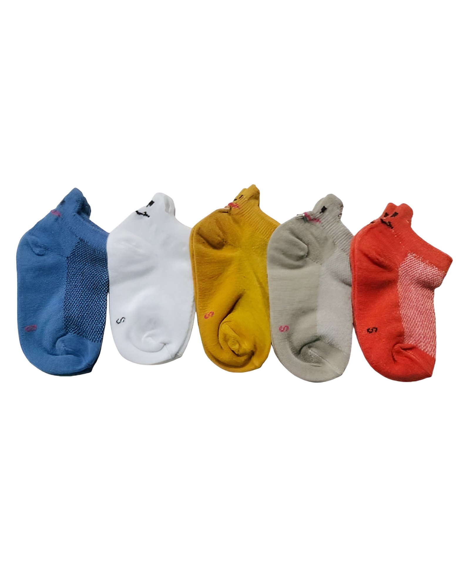 MOMISY Cotton Blend Pack Of 5 Solid Socks - Multi Colour-image-17