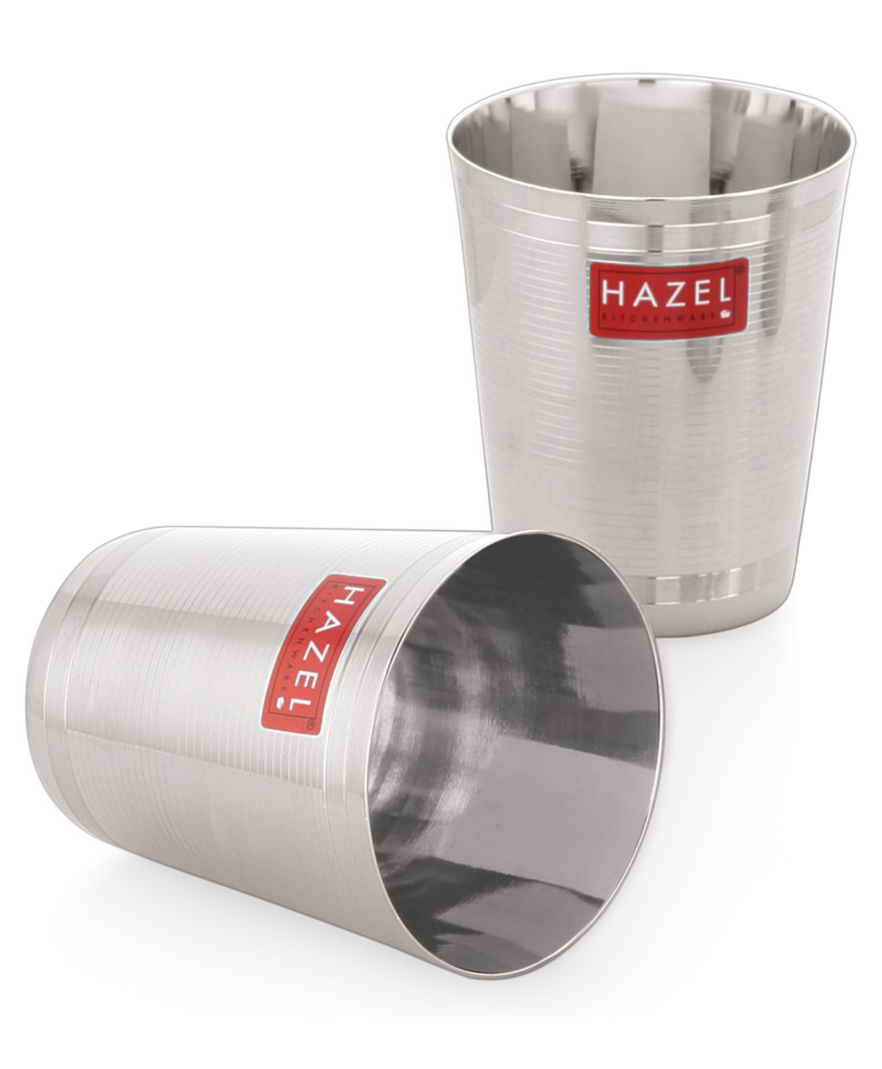 HAZEL Stainless Steel Glass Set of 2, 350ml, Water, Juice & Cold Drink Cups Unbreakable Glasses 350 ml-picture-27