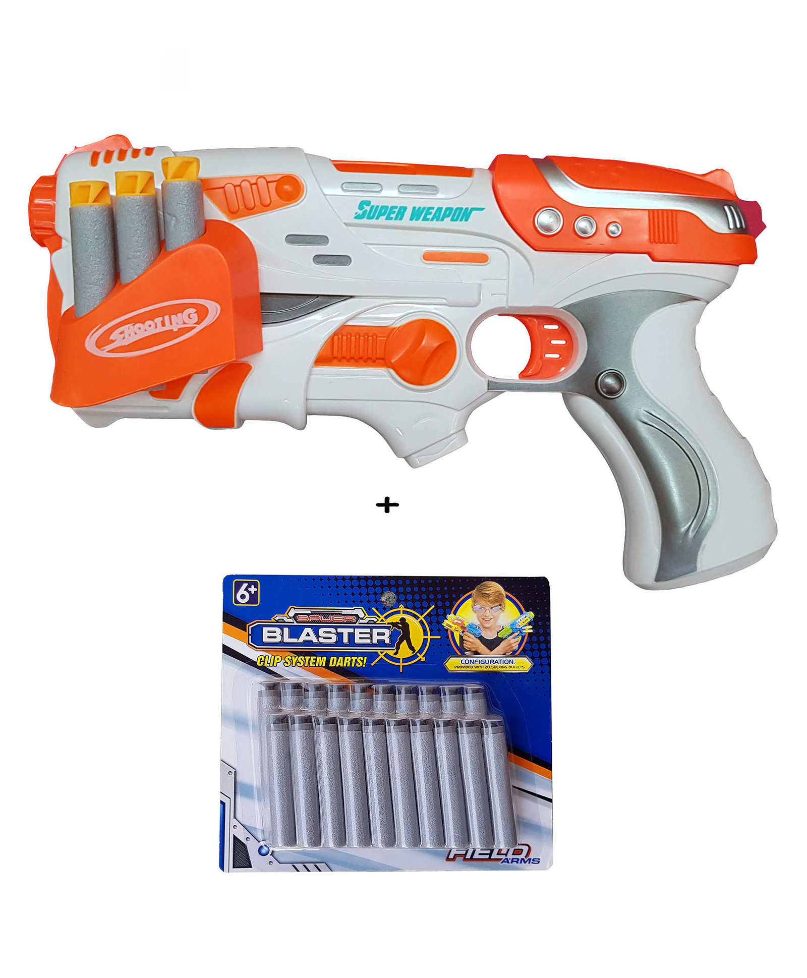Magicwand Blaze Storm White Super Weapon Soft Bullet Gun for Kids with Free 26 Dart Bullets (Blaze White Gun)-picture-5