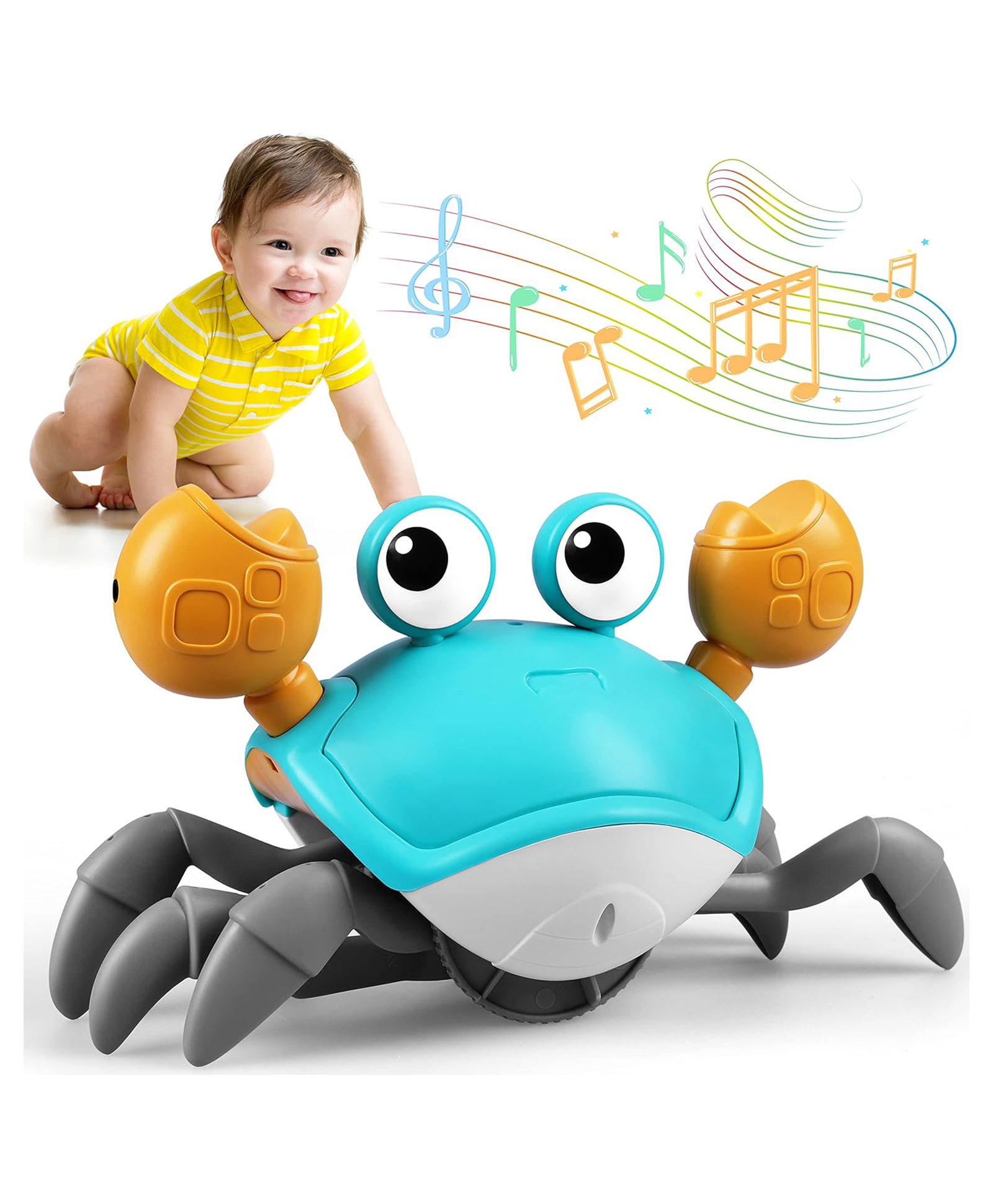 Magicwand Musical,Crawling Tummy Time Crab for Toddlers & Kids with MusicPack of 1Colors As Per Stock-picture-8