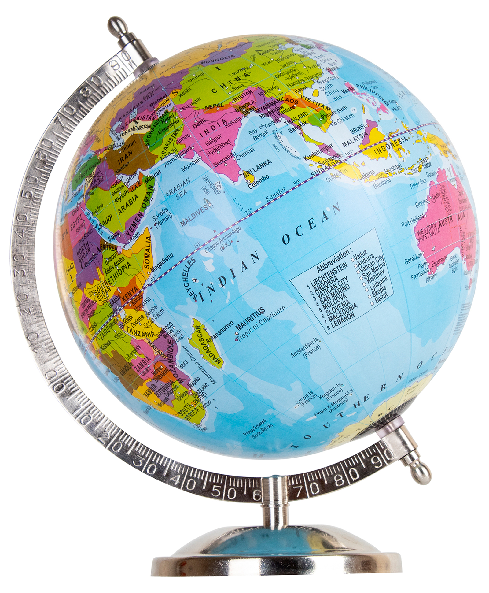 Magicwand STEM & STEAM Educational,Decorative Spinning Political Educational Laminated Rotating World Globe MADE IN INDIA 10" with Chrome Base-picture-29