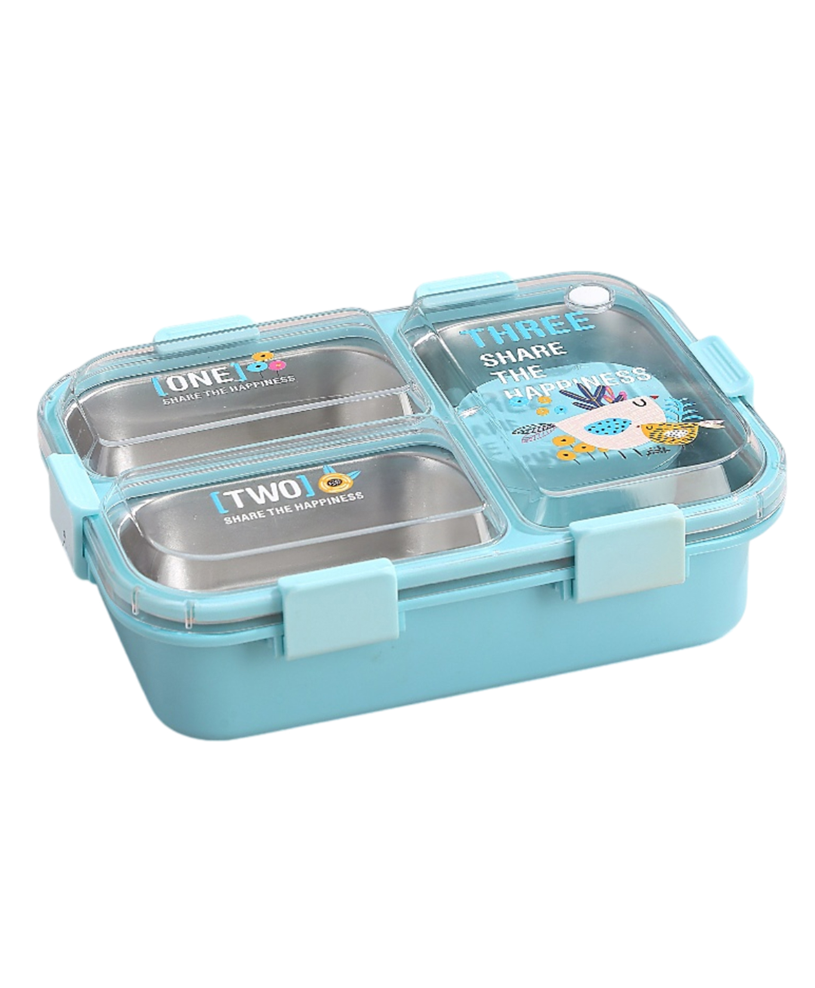 Attro Stainless SteelLunch Box with 3 Compartment & Inner Container - Light Blue-picture-39
