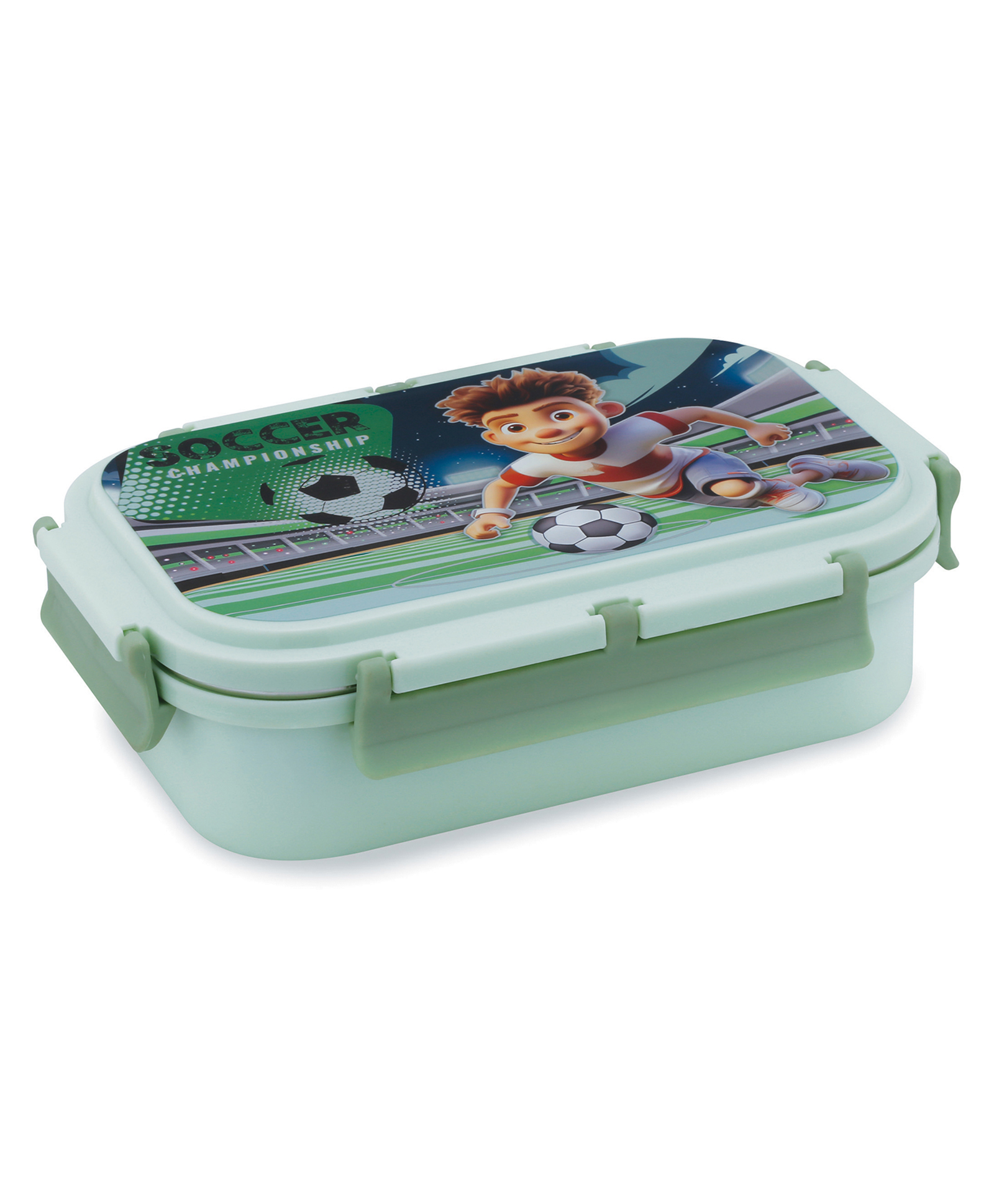 Attro Magna Soccer Theme Insulated Stainless Steel Lunch Box 700 ml & 160 ml - Green-picture-49