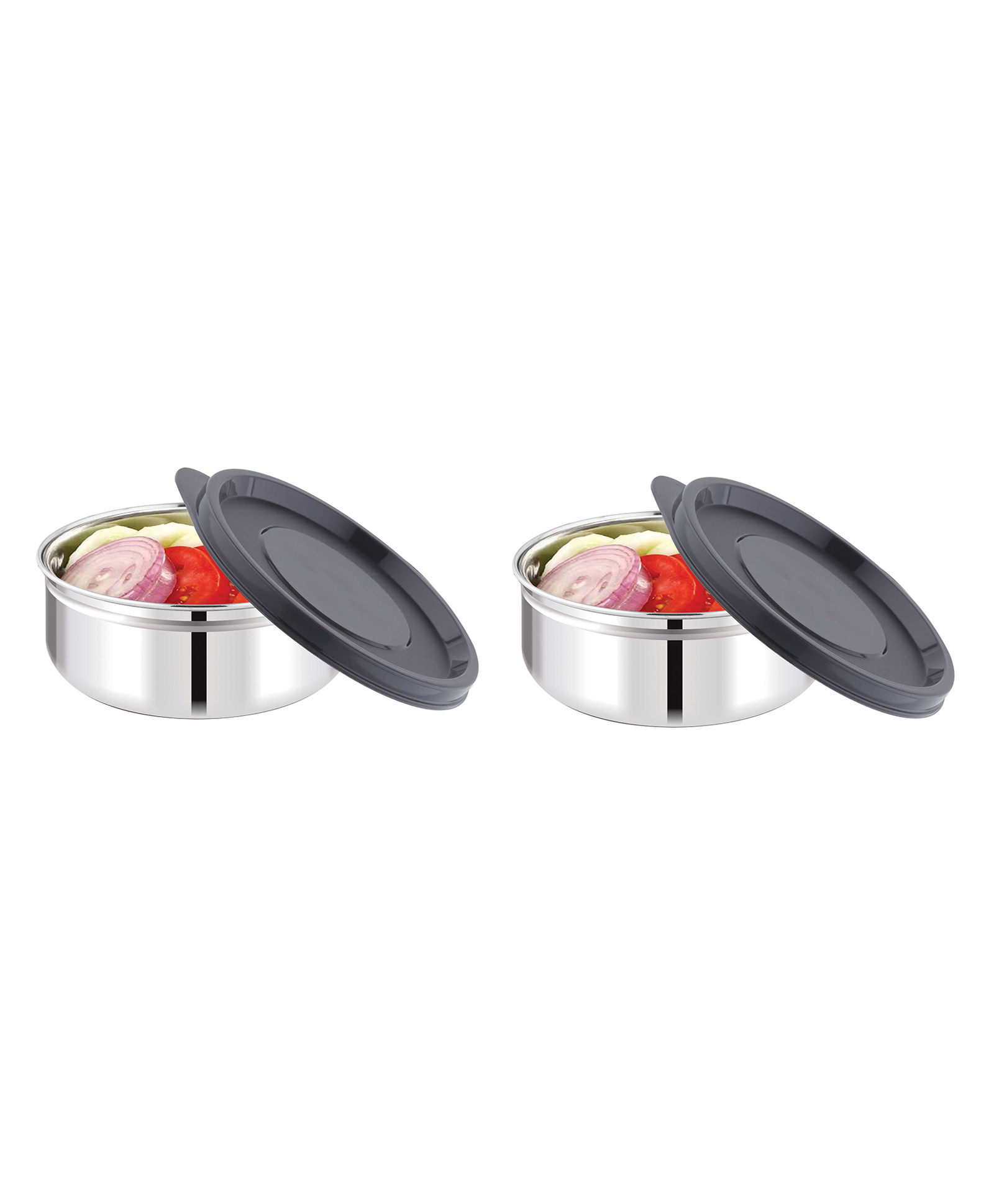 ATTRO Prime Stainless Steel Single Wall Storage Containers Black - 270 ml Each-picture-32
