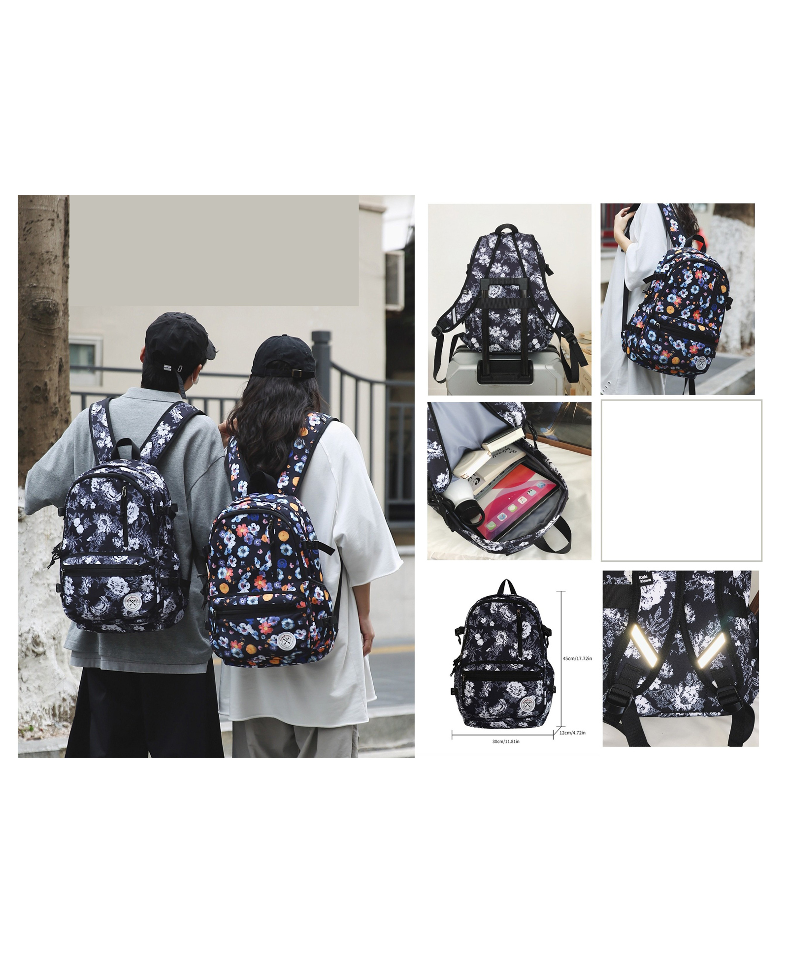 Sanjary School Backpack for School College Students Lightweight Book Bag Travel Daypack for Outdoor Activities color design may vary - Height 18 Inches-picture-33
