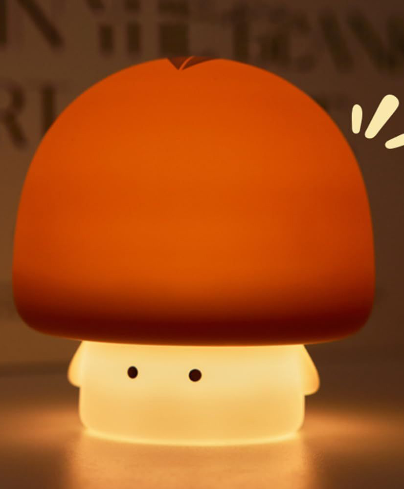 Sanjary mushroom night light for kids, nice night light for kids, rechargeable LED night light kids timer, squishy silicone sponge touch lights for toddlers color design may vary-image-2