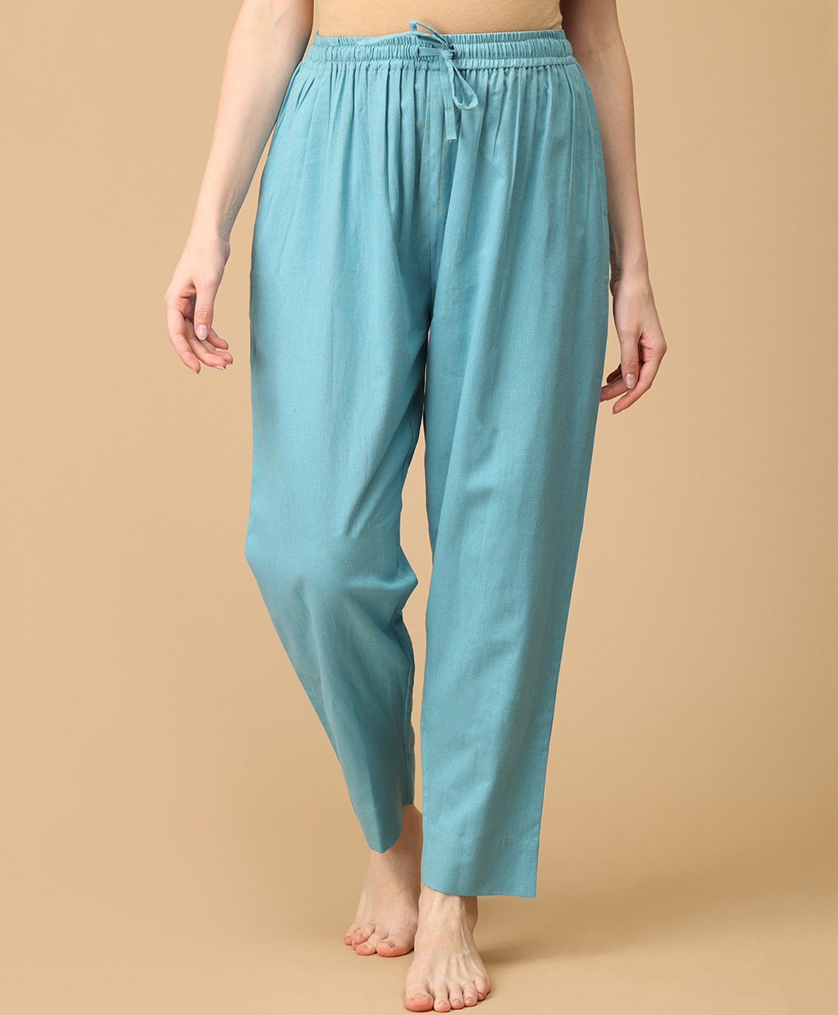 The Mom Store Cotton Solid Maternity Lounge Pants - Blue-picture-8